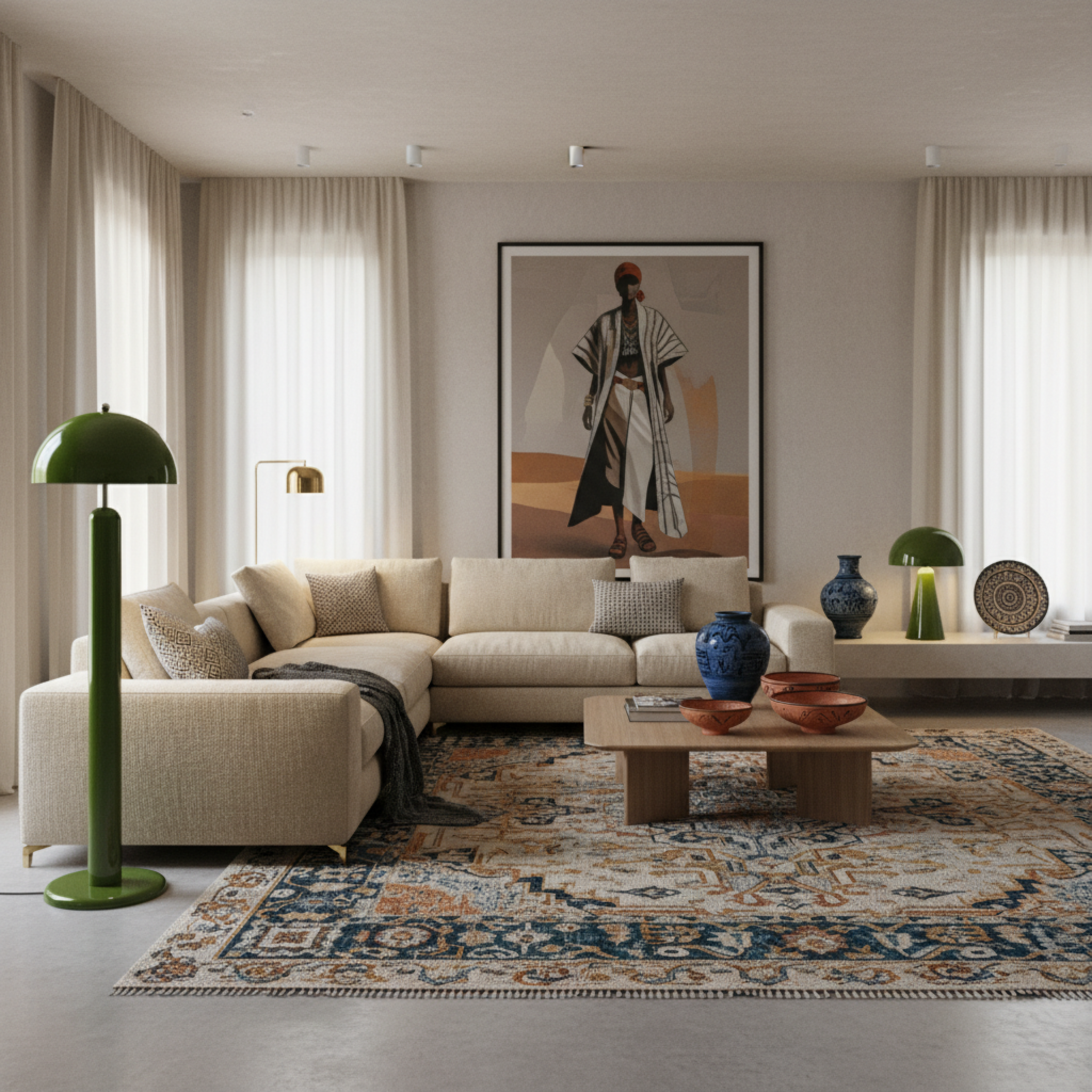 Lampadaire Design Vert Pop – Pièce Avant-Gardiste Tunisie