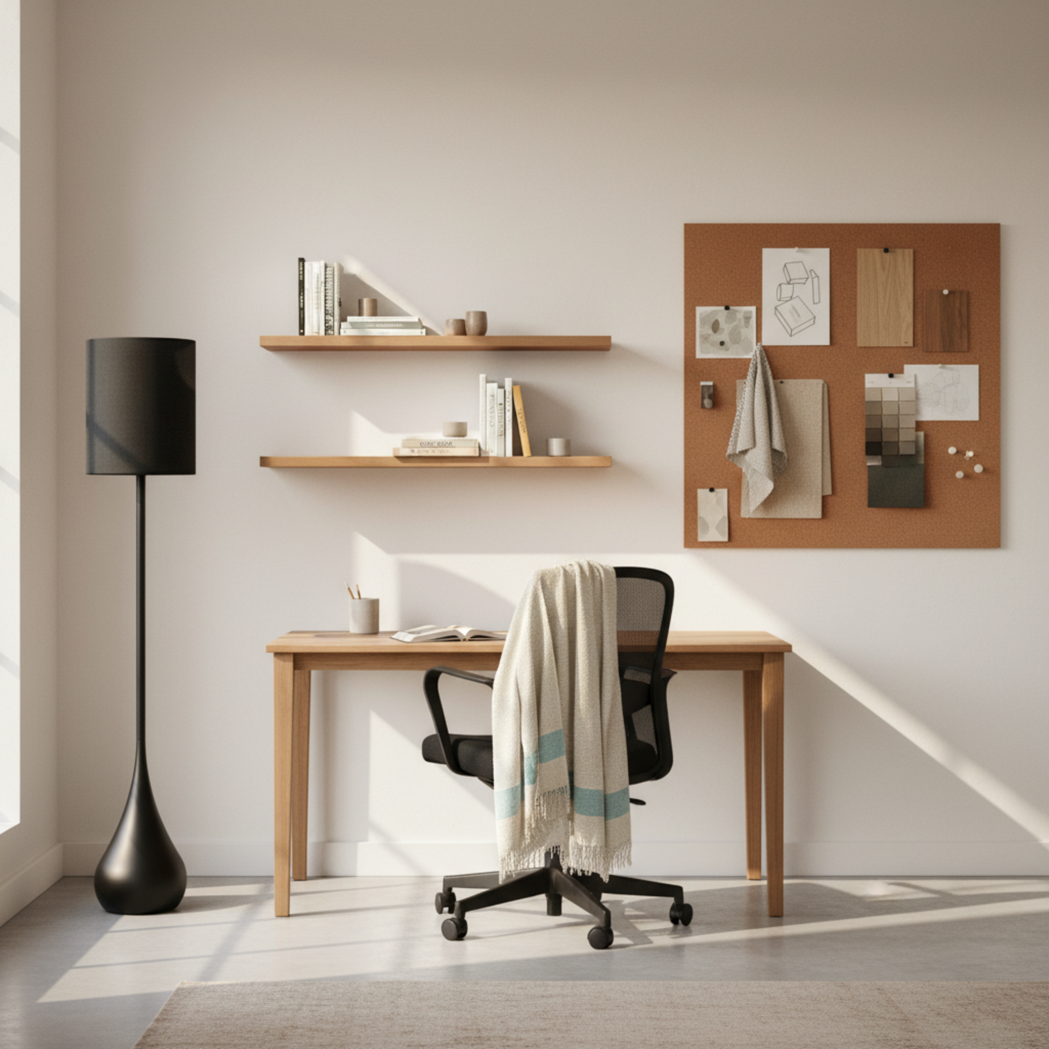 Lampadaire Design Noir "Goutte" – Éclairage Luxe & Moderne Salon Tunisie