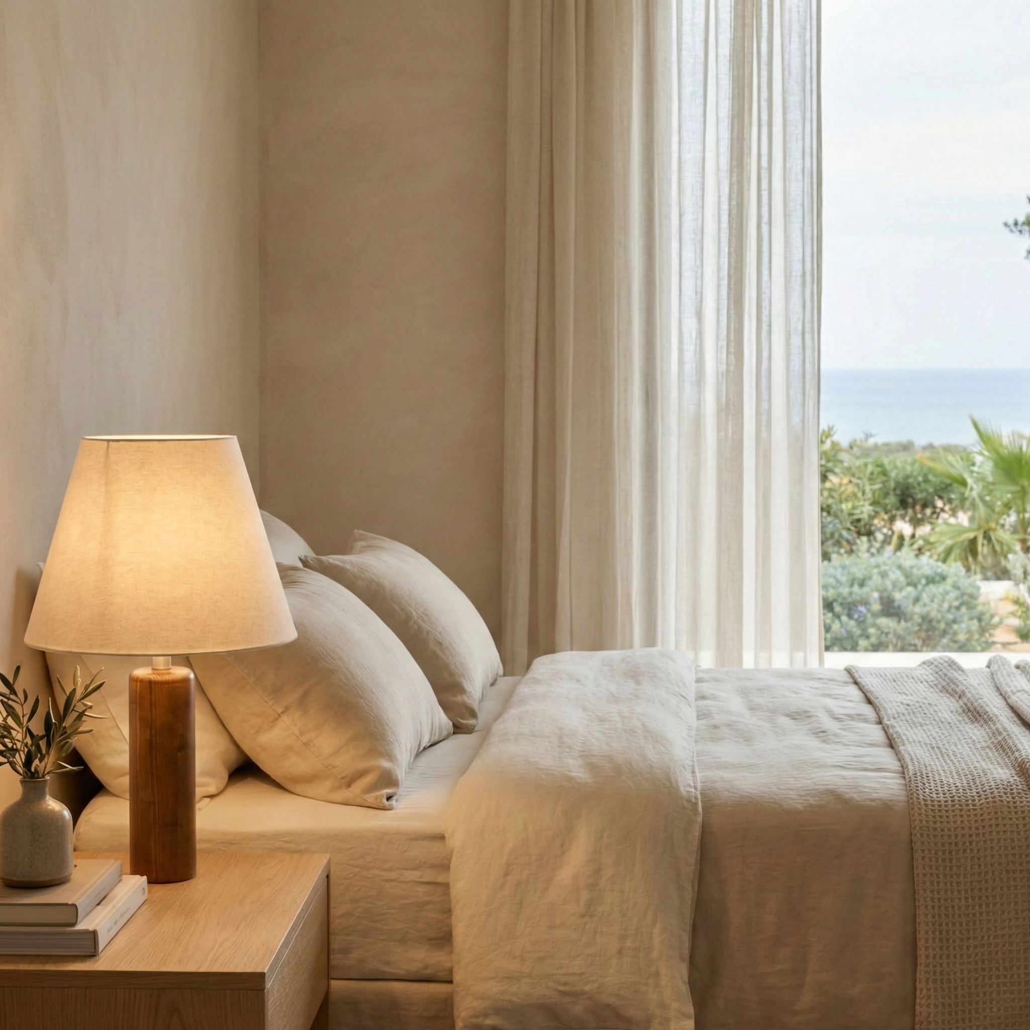 Lampe à Poser Artisanale en Bois Noble – Design Naturel & Épuré Tunisie