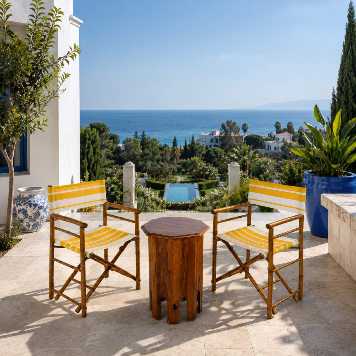 CHAISES ET TABLE BOIS DE PALMIER
