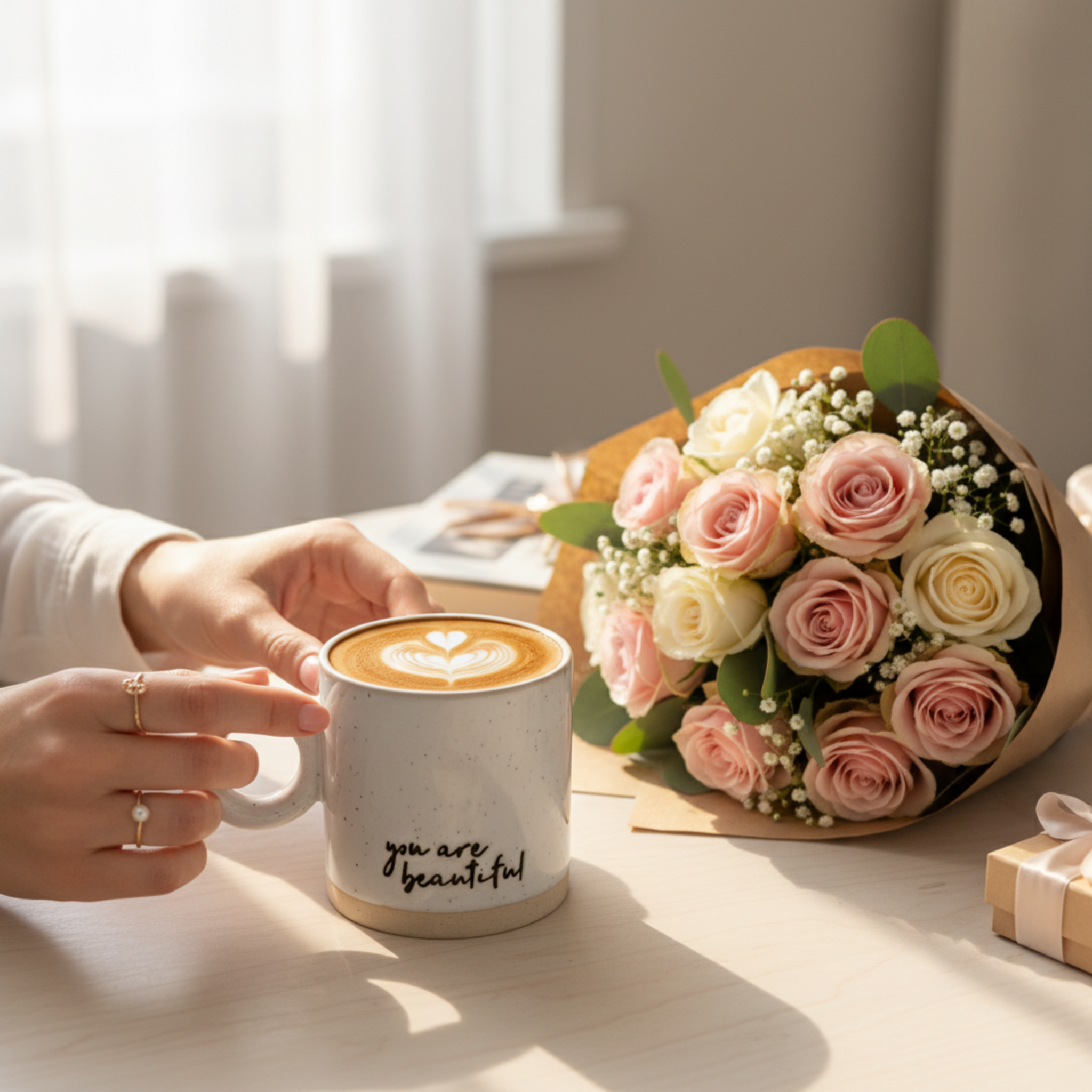 Mug Céramique "You Are Beautiful" – Tasse Design & Tendance