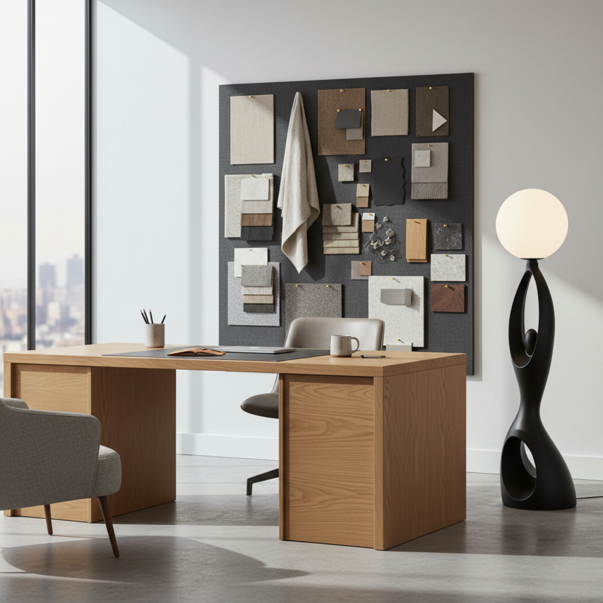 Lampadaire Sculptural "Silhouette" Noir – Design Artistique & Premium Tunisie