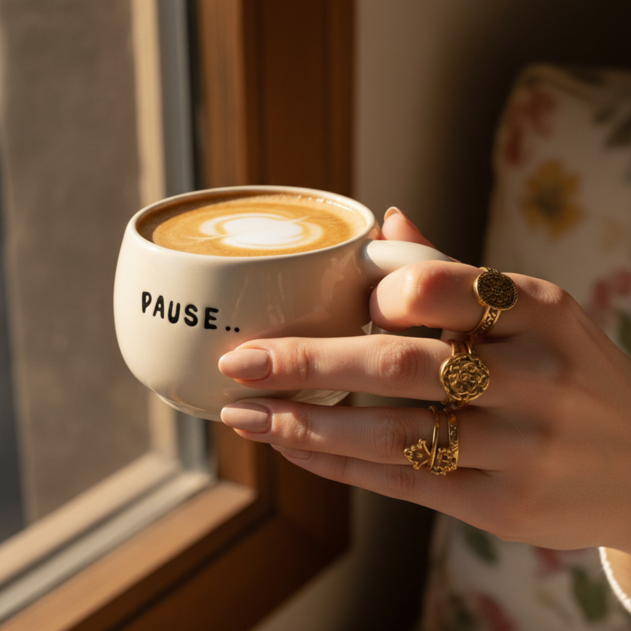 Mug "Pause" en Céramique — Tasse à Café Design & Cozy Tunisie