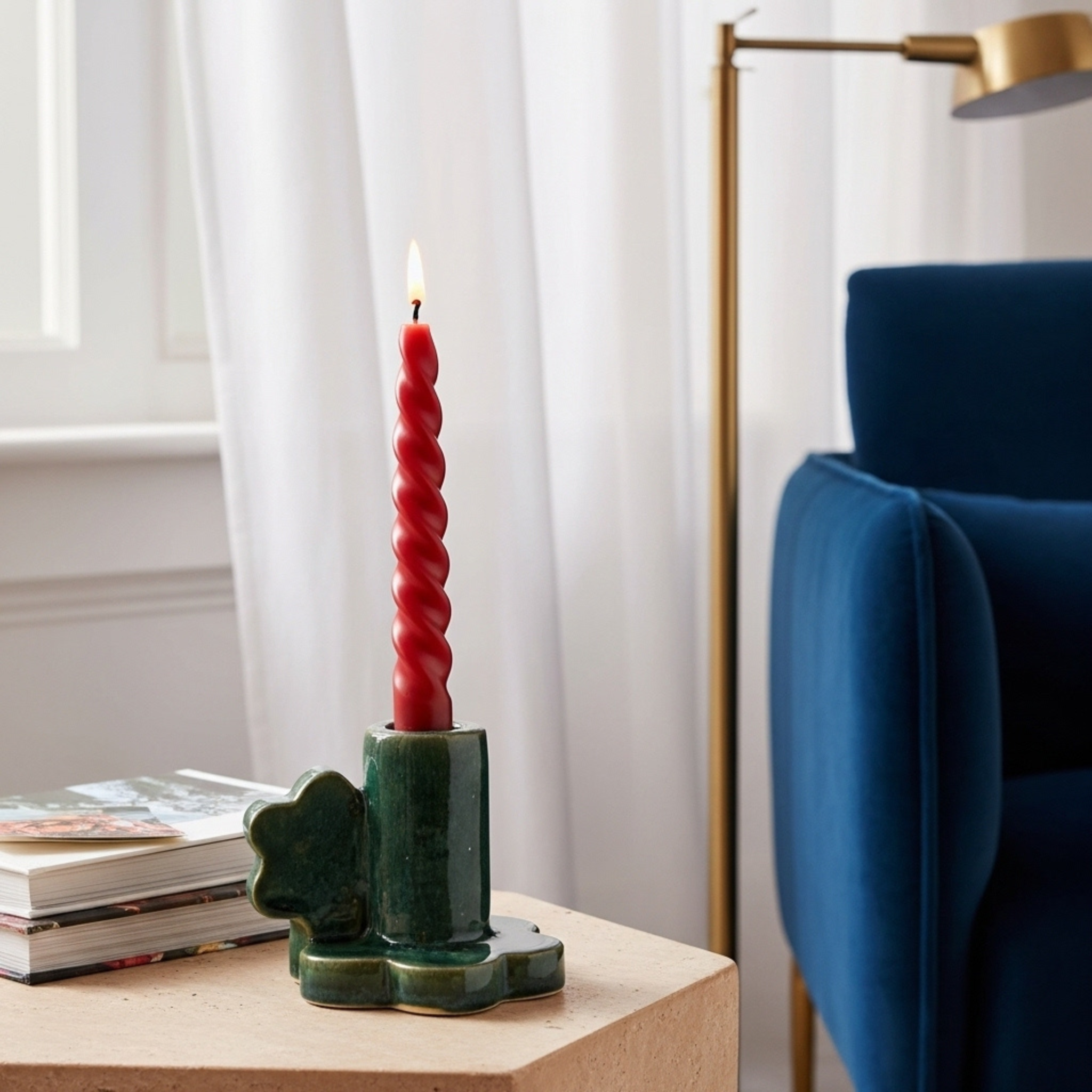 Bougeoir Cactus en Céramique – Déco Tunisienne