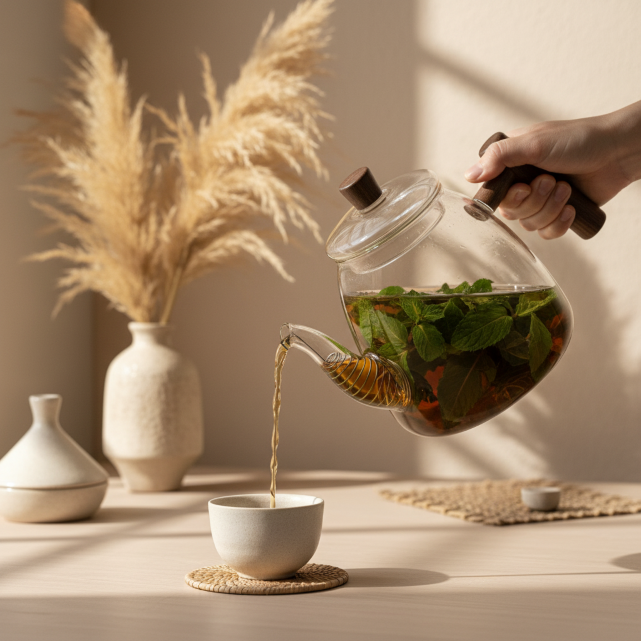 Théière Design en Verre & Bois – Élégance pour vos Infusions