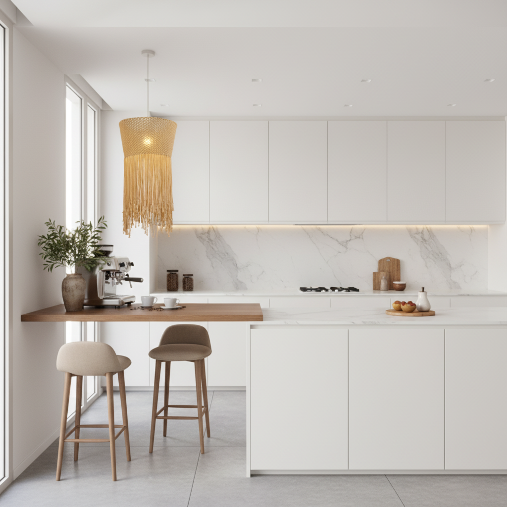 Suspension Macramé Coton Franges | Design Bohème Chic | Tunisie