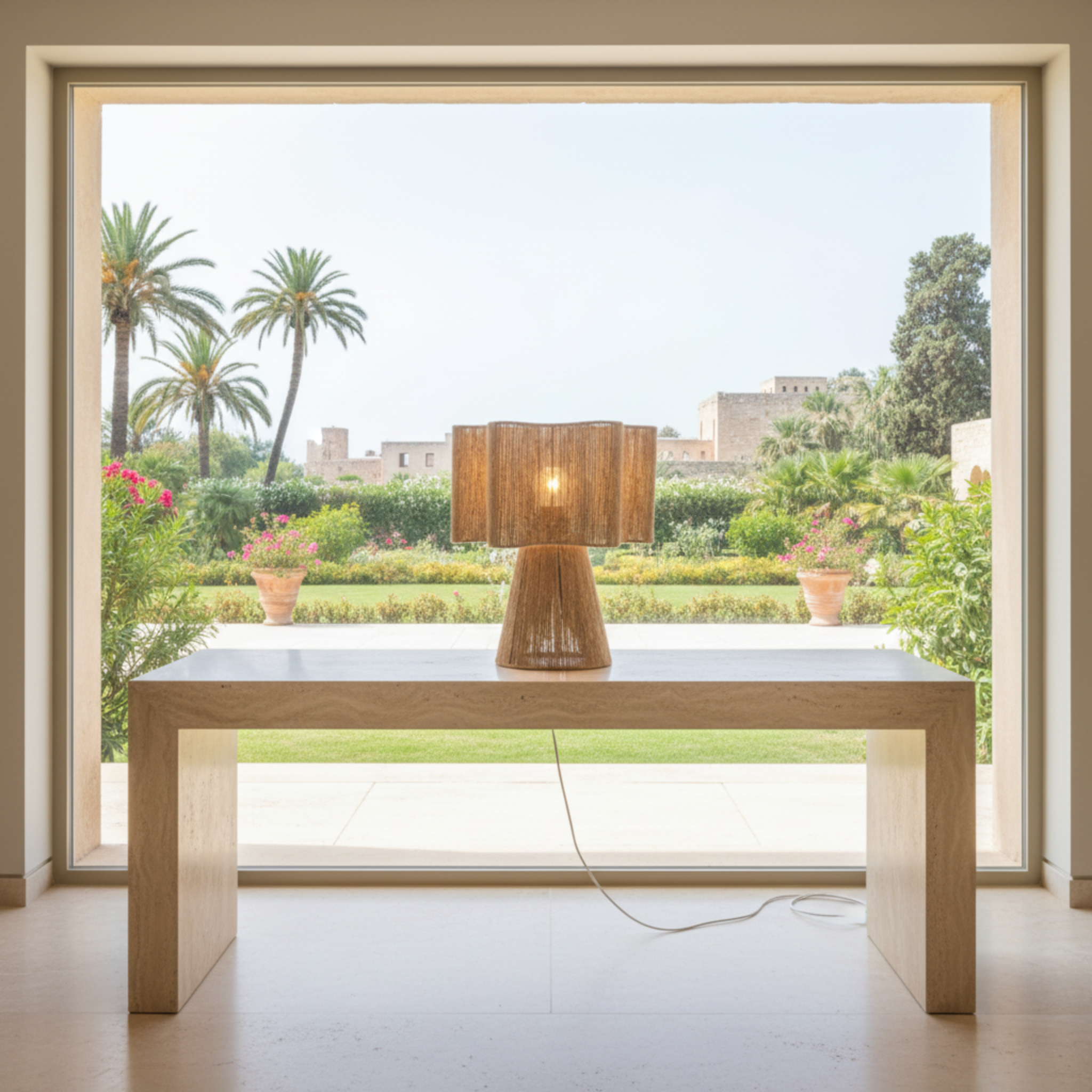 Lampe à Poser en Jute Naturelle - Design Bohème & Authentique