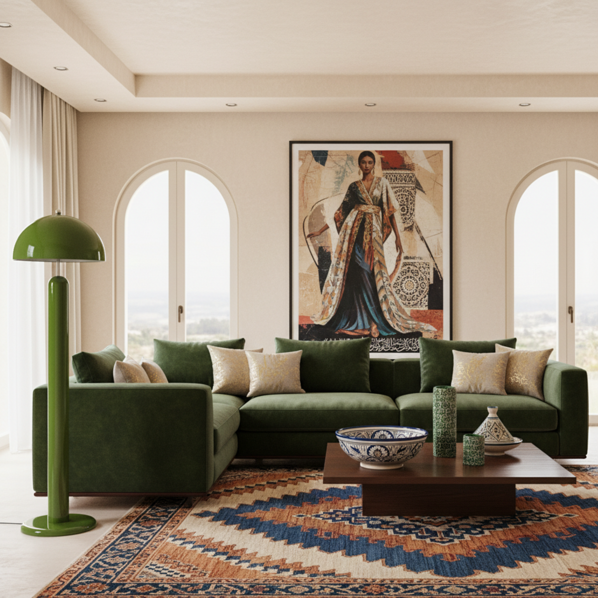 Lampadaire Design Vert Pop – Pièce Avant-Gardiste Tunisie