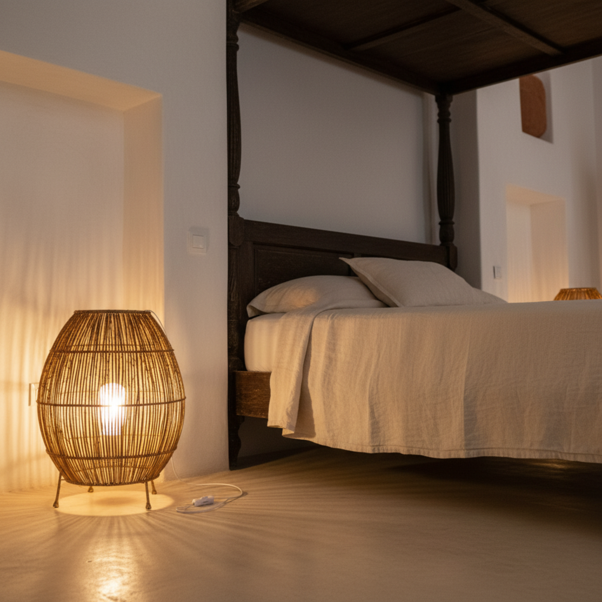 Lampe à Poser Fibres de Palmier Artisanale Fait Main | Fiolla Home