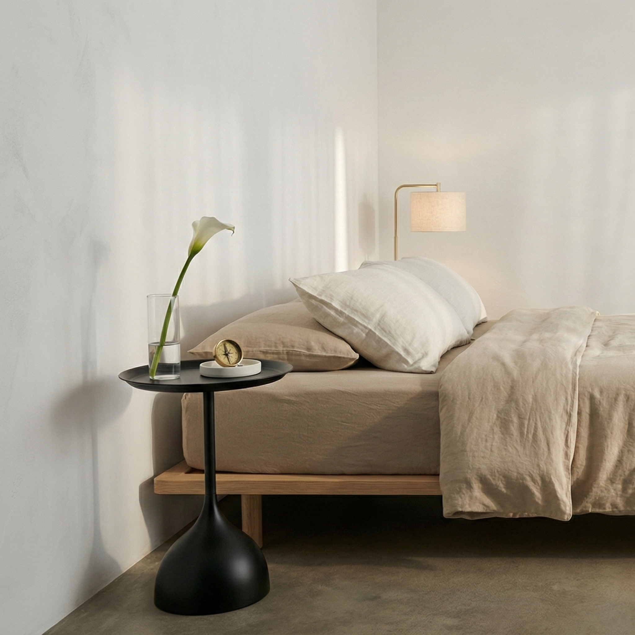 Table d'Appoint Ronde Noire Design Tulipe – Style Moderne & Épuré