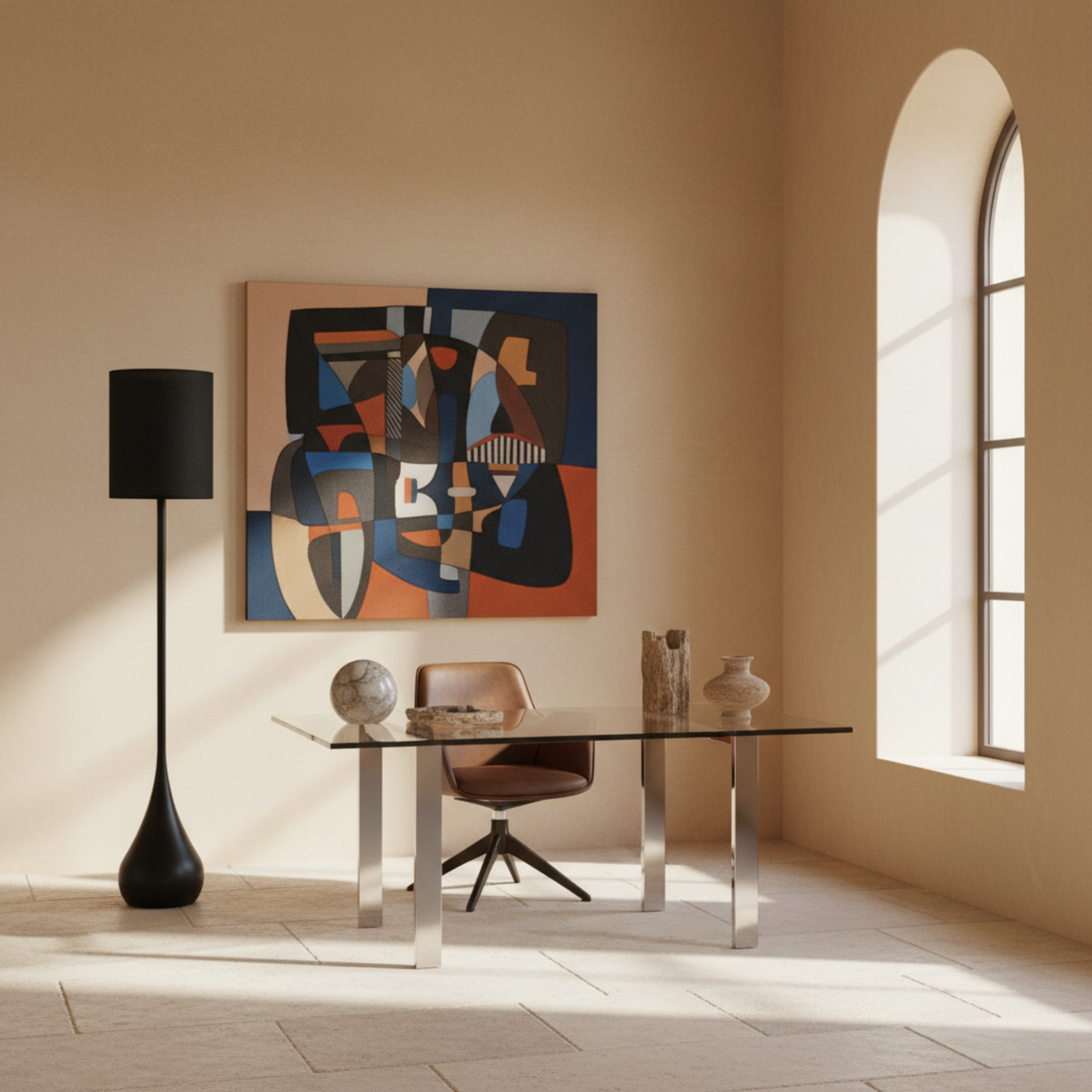 Lampadaire Design Noir "Goutte" – Éclairage Luxe & Moderne Salon Tunisie