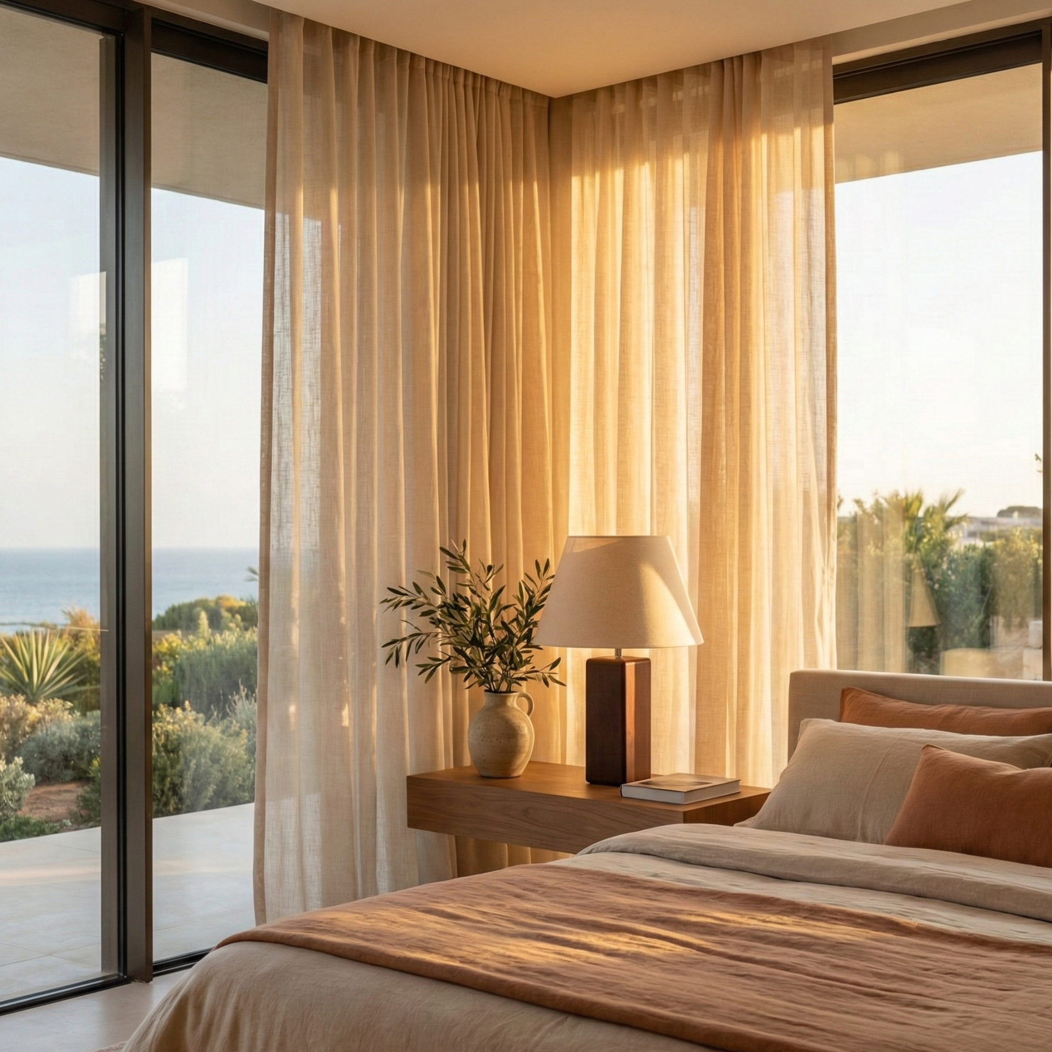 Lampe à Poser Artisanale en Bois & Lin - Design Unique Tunisie