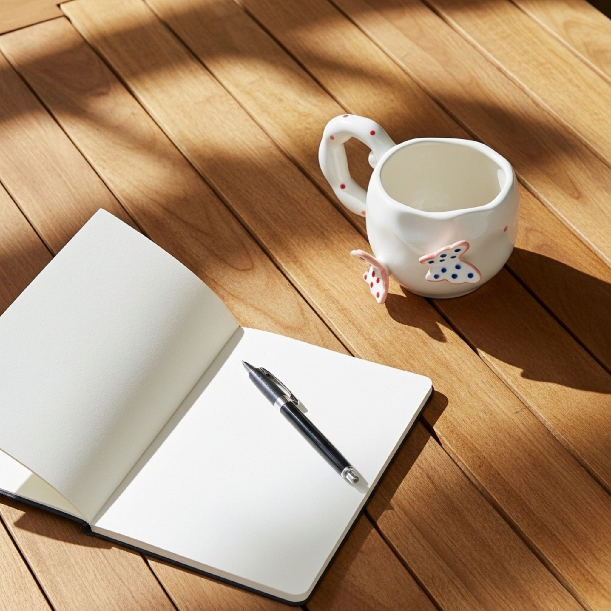 Mug Céramique Papillons Blanc – Café en Plein Air | Fiolla Home