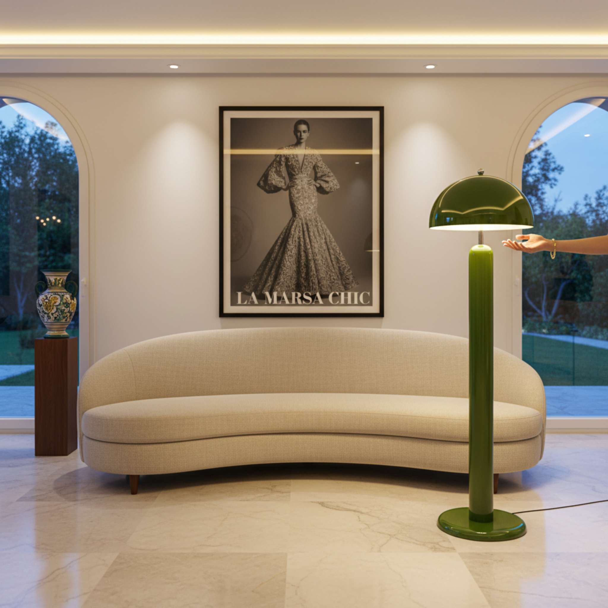 Lampadaire Design Vert Pop – Pièce Avant-Gardiste Tunisie
