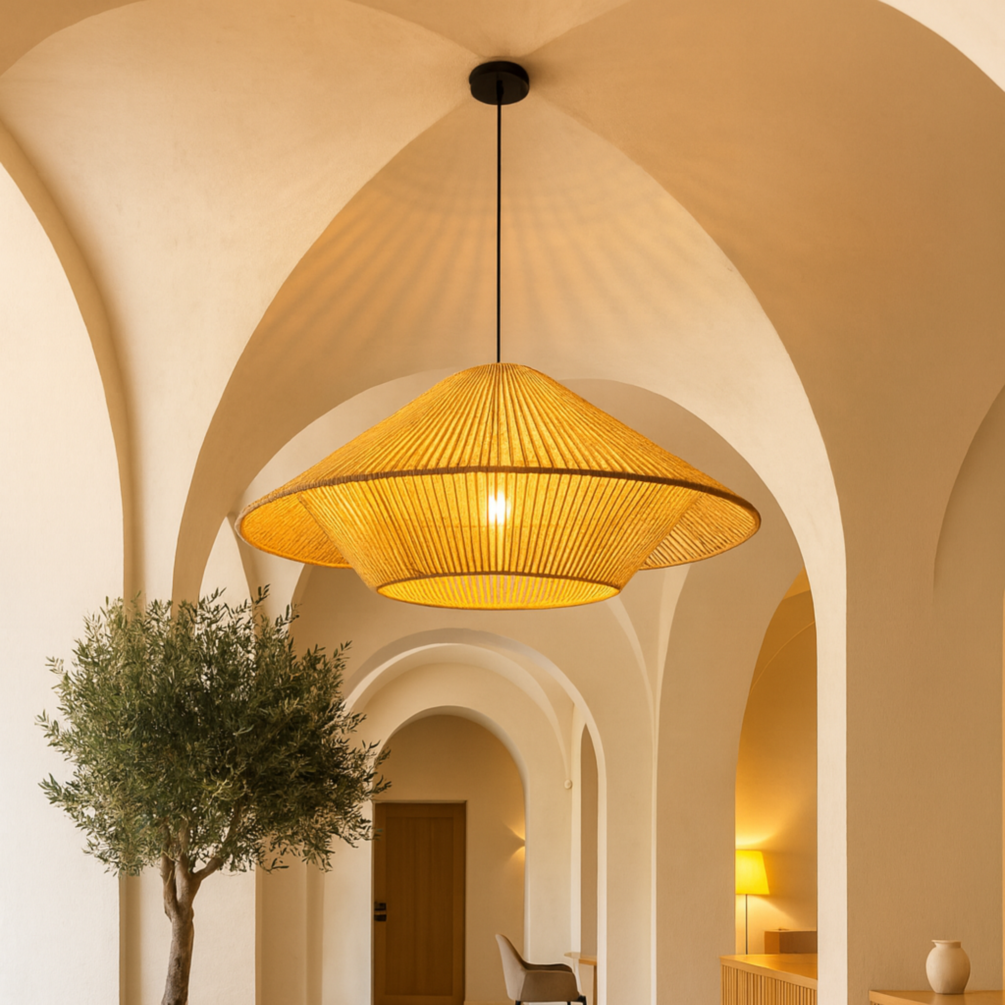 Suspension Design en Jute Tressé | Style Bohème | Tunisie