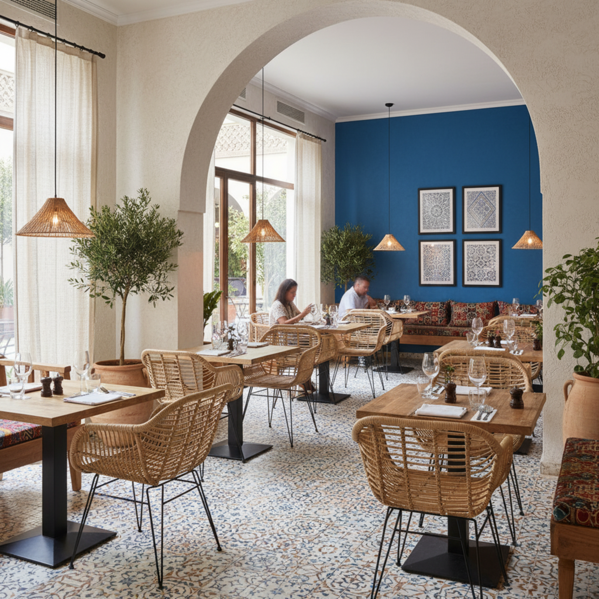 Chaise en Rotin Naturel sur Pieds Métalliques – Élégance Méditerranéenne Tunisie