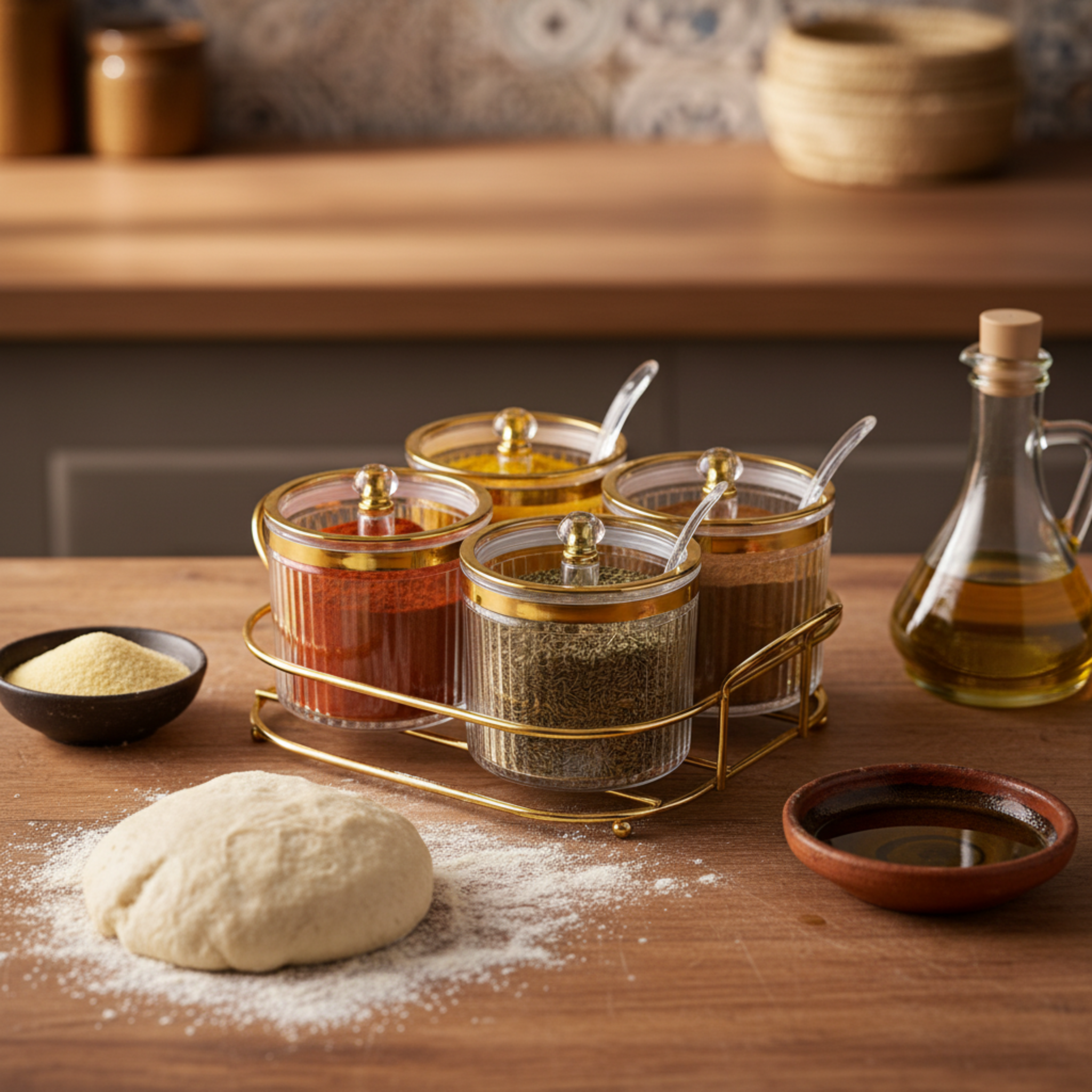 Porte-Épices ou Porte-Fruits Secs avec Support - Organisation Pratique et Élégante | Fiolla Home