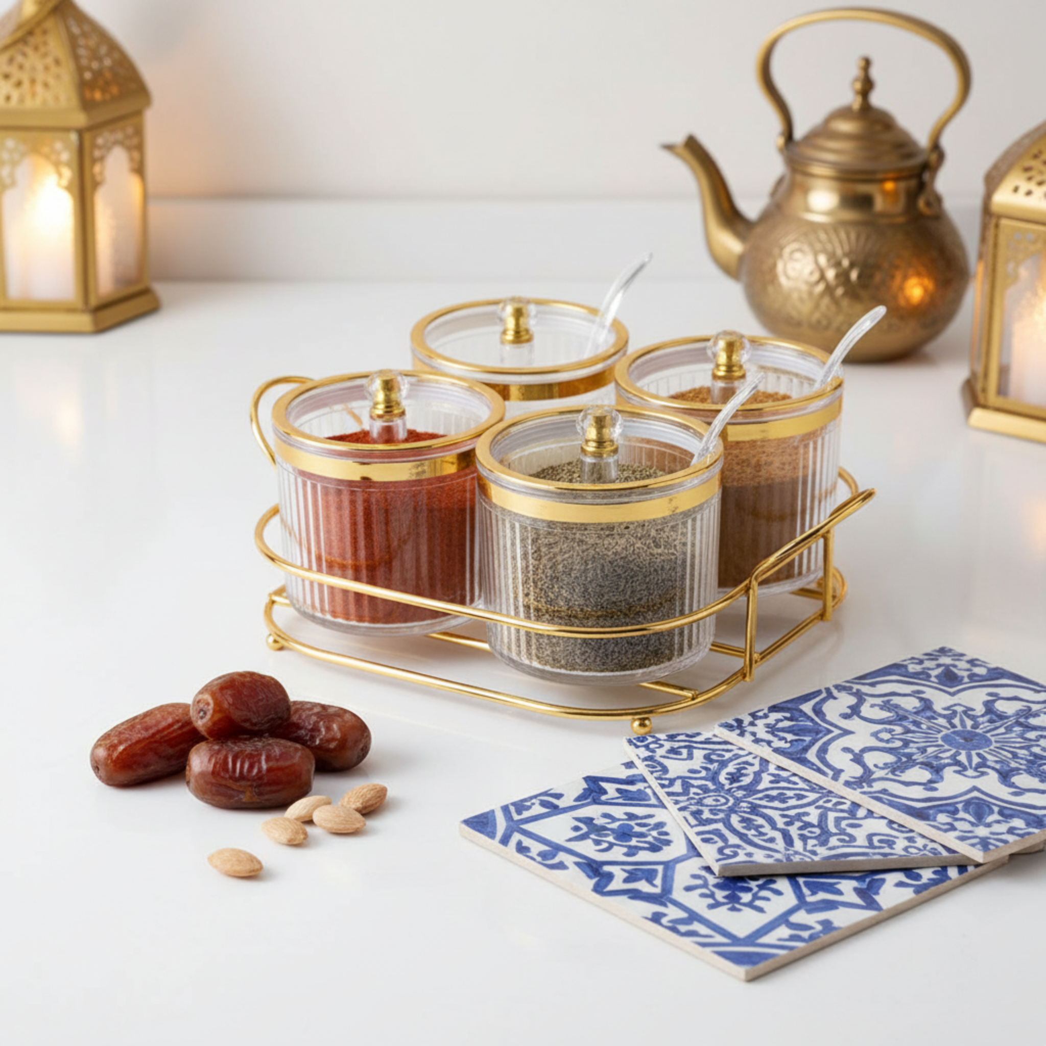 Porte-Épices ou Porte-Fruits Secs avec Support - Organisation Pratique et Élégante | Fiolla Home