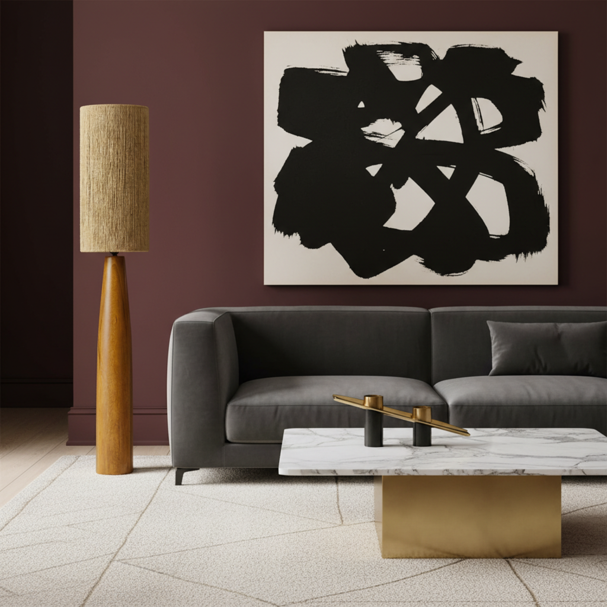 Lampadaire en Bois Rouge Fait Main Tunisie | Fiolla Home