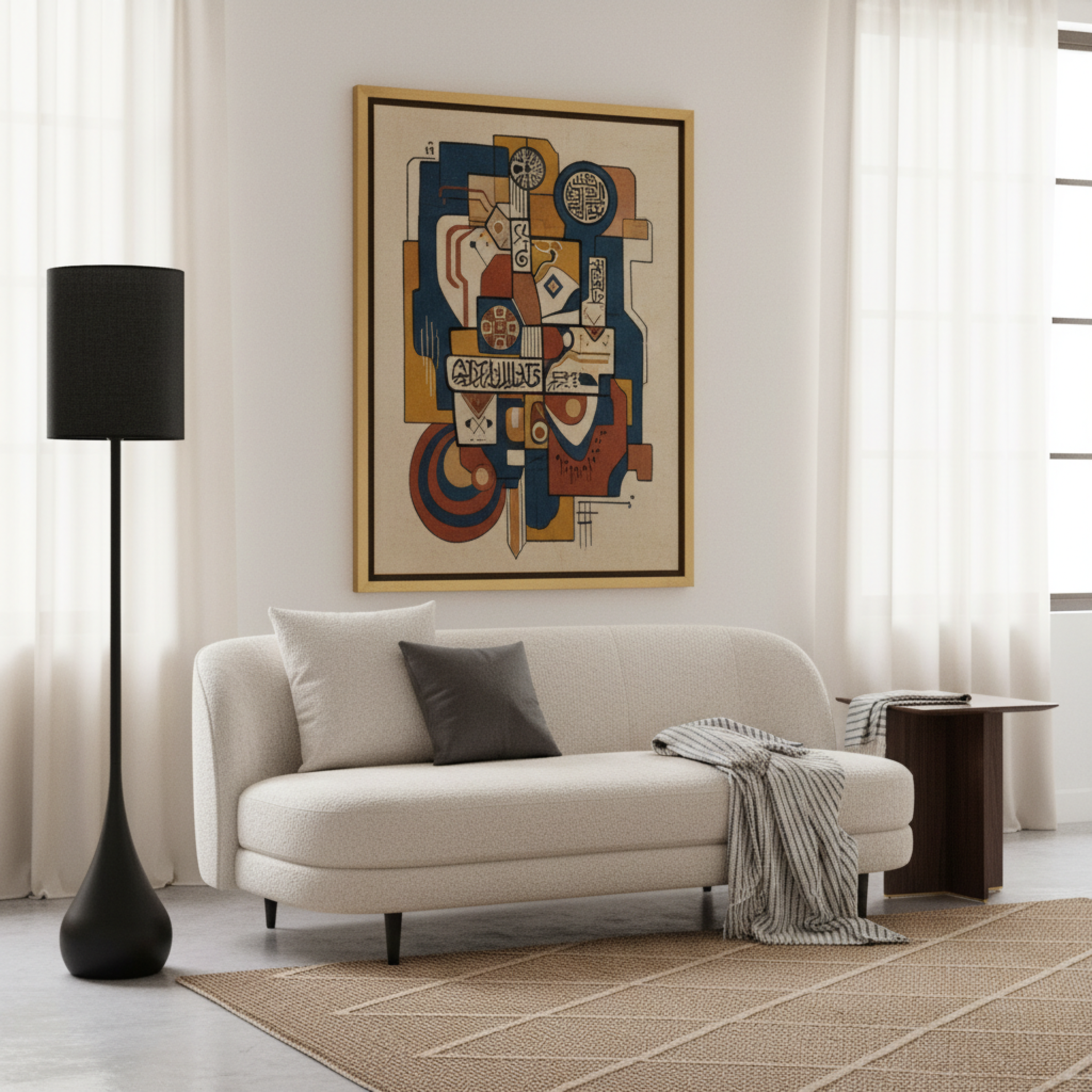 Lampadaire Design Noir "Goutte" – Éclairage Luxe & Moderne Salon Tunisie