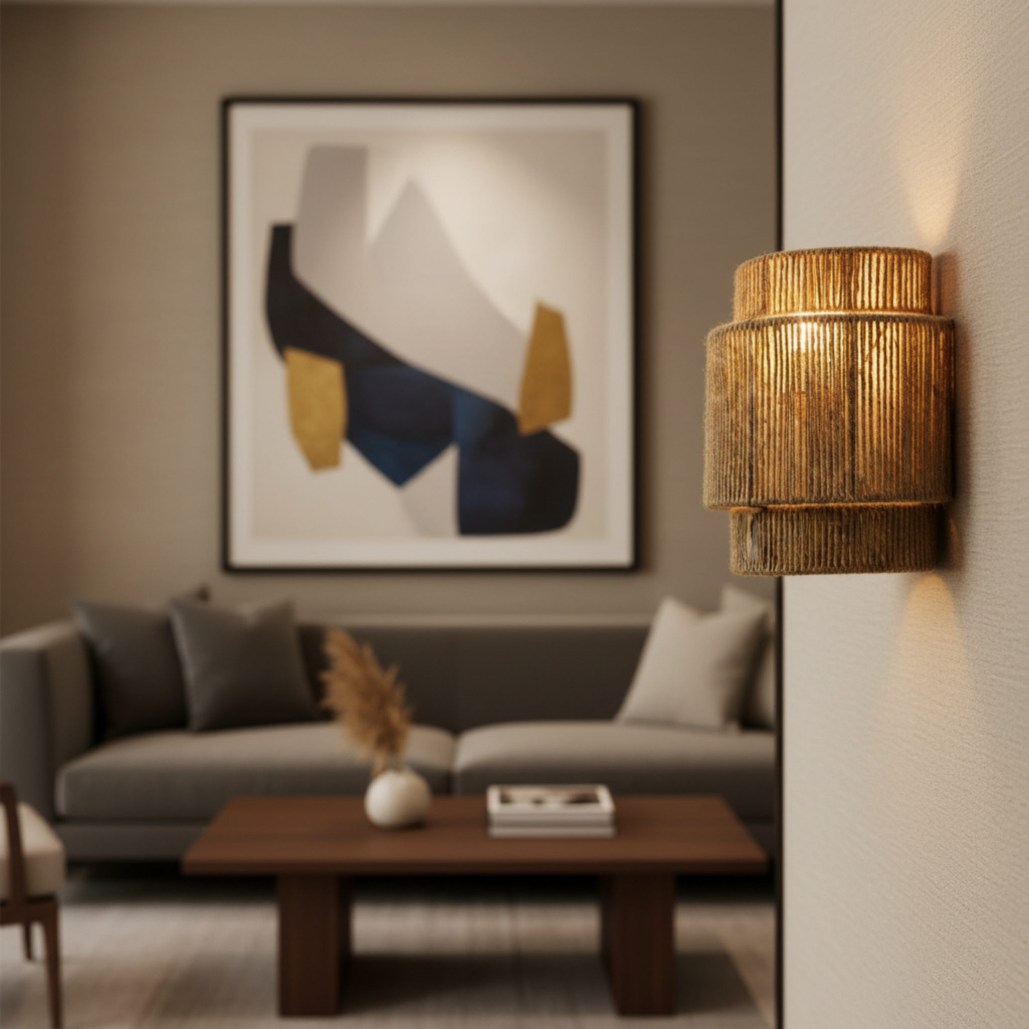 Applique Murale "Kenza" en Jute Tressé – Luminaire Style Boho Naturel