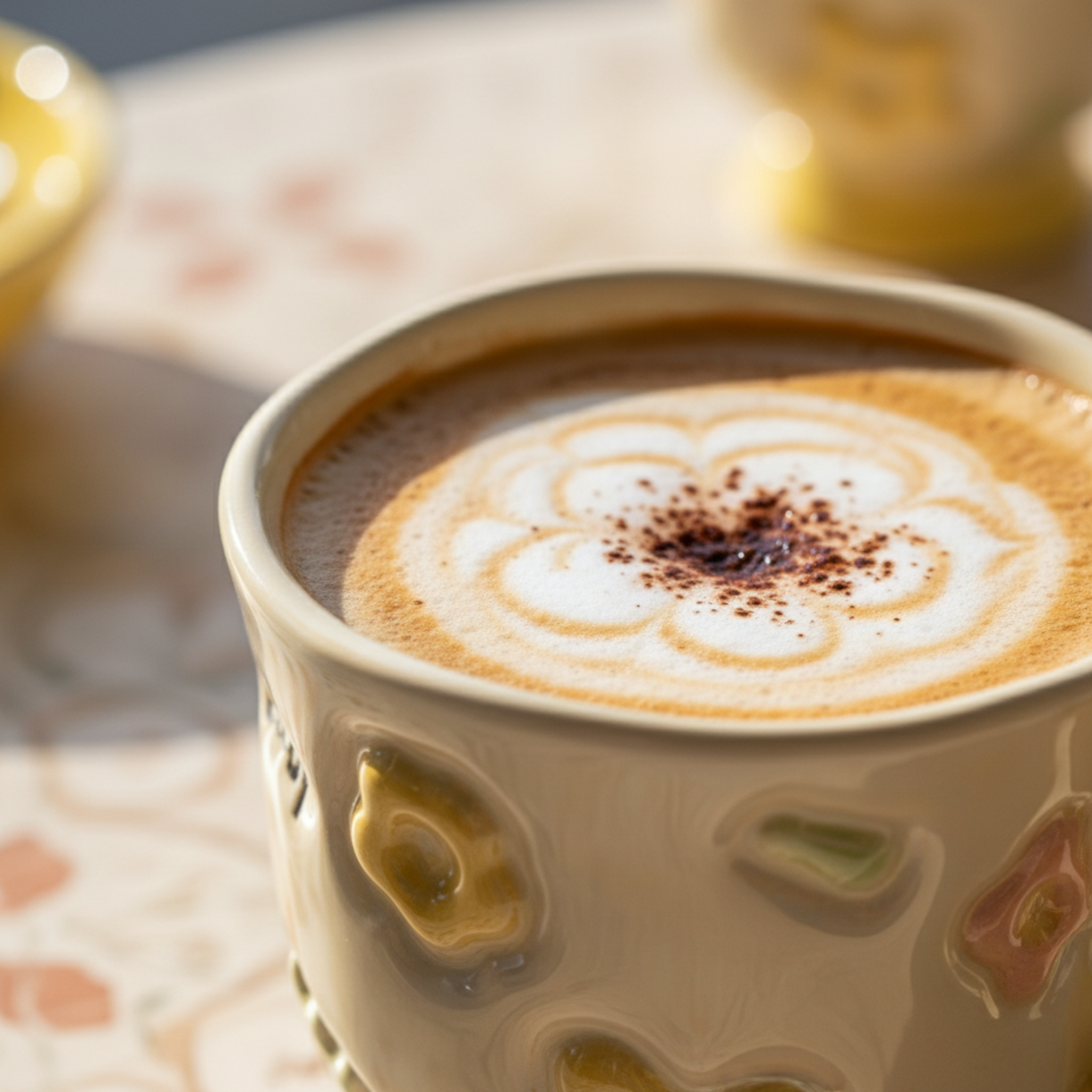 Mug Jaune Design Fleur en Relief en Céramique – Style Moderne Tunisie