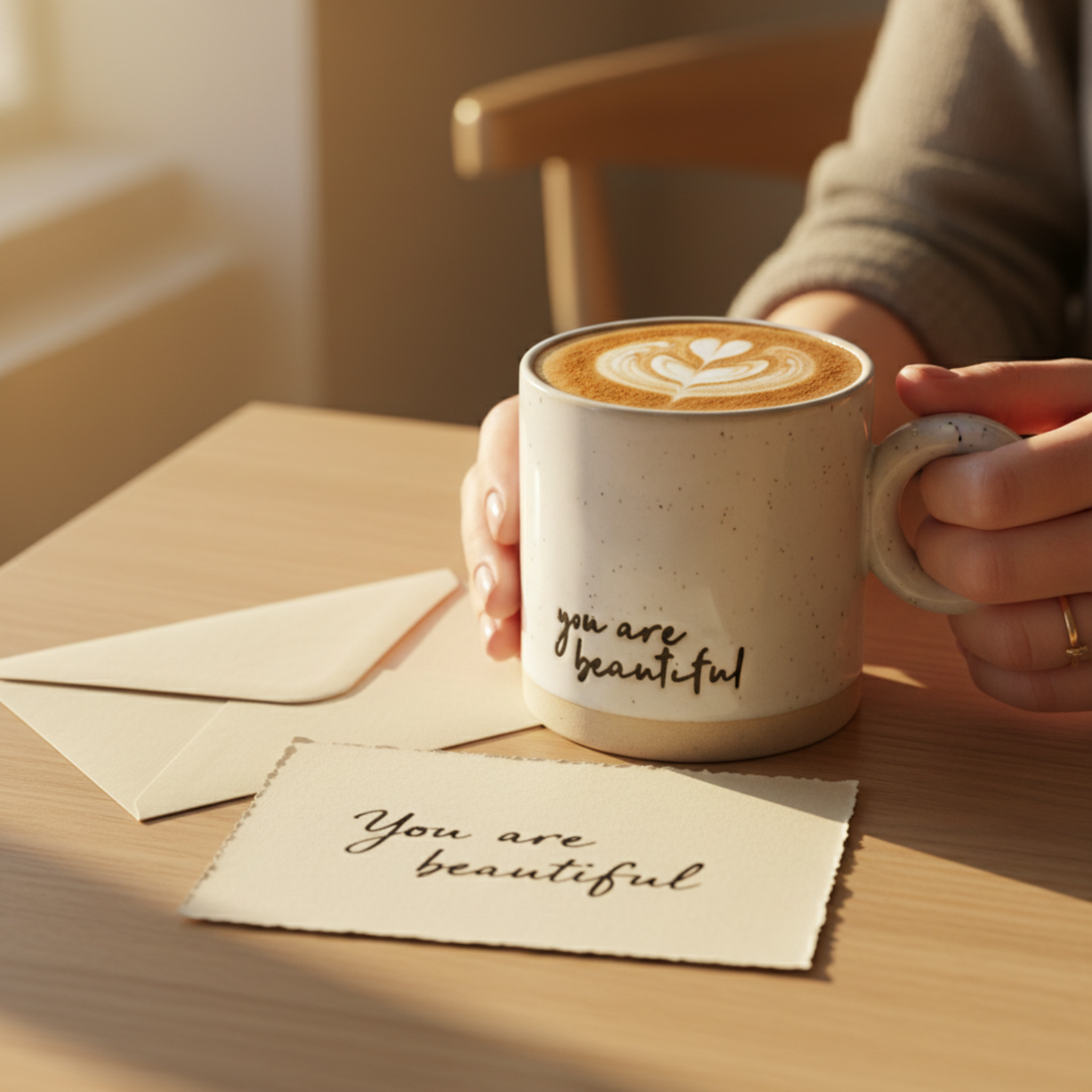 Mug Céramique "You Are Beautiful" – Tasse Design & Tendance