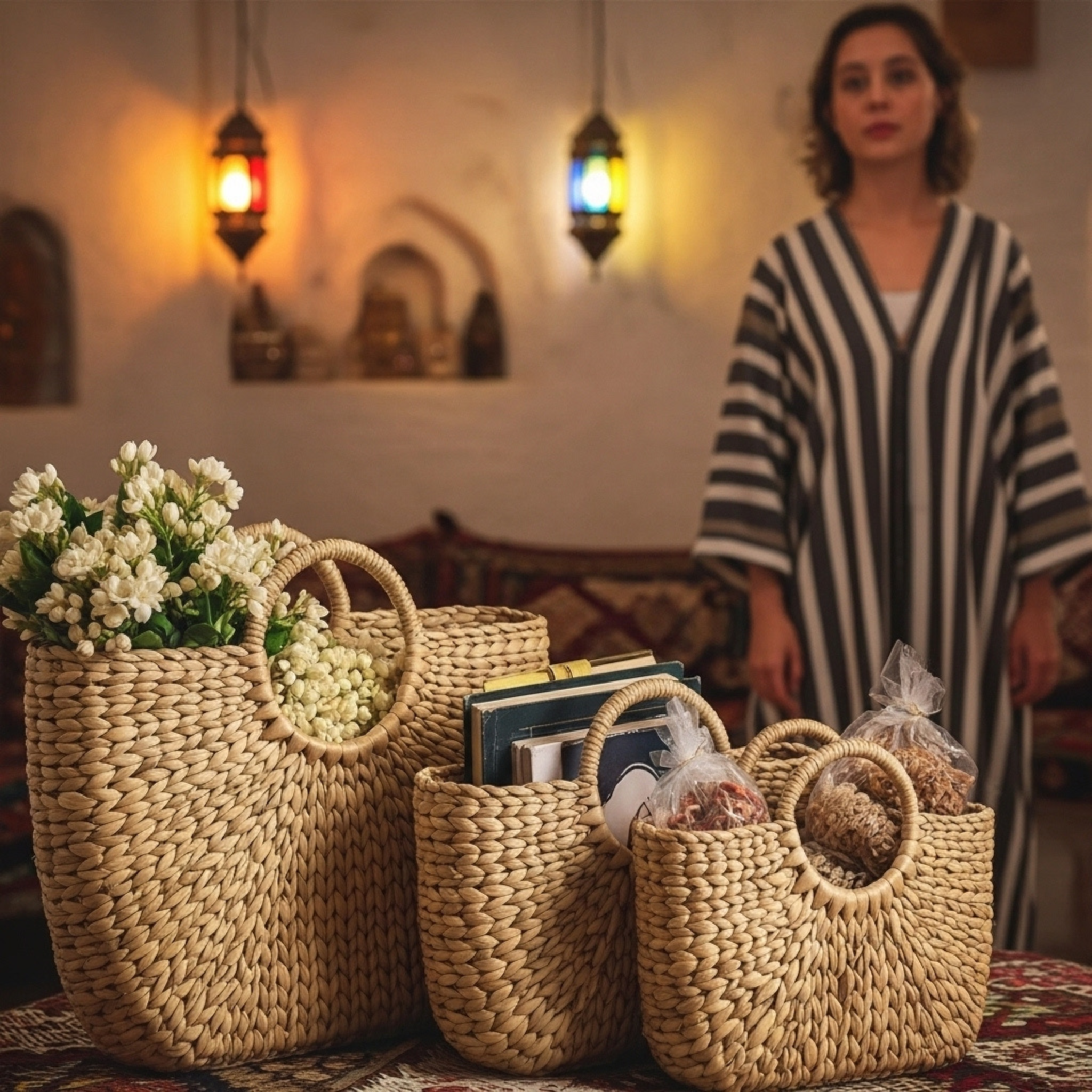 Trio de Paniers Tressés – Série de 3, Déco & Rangement