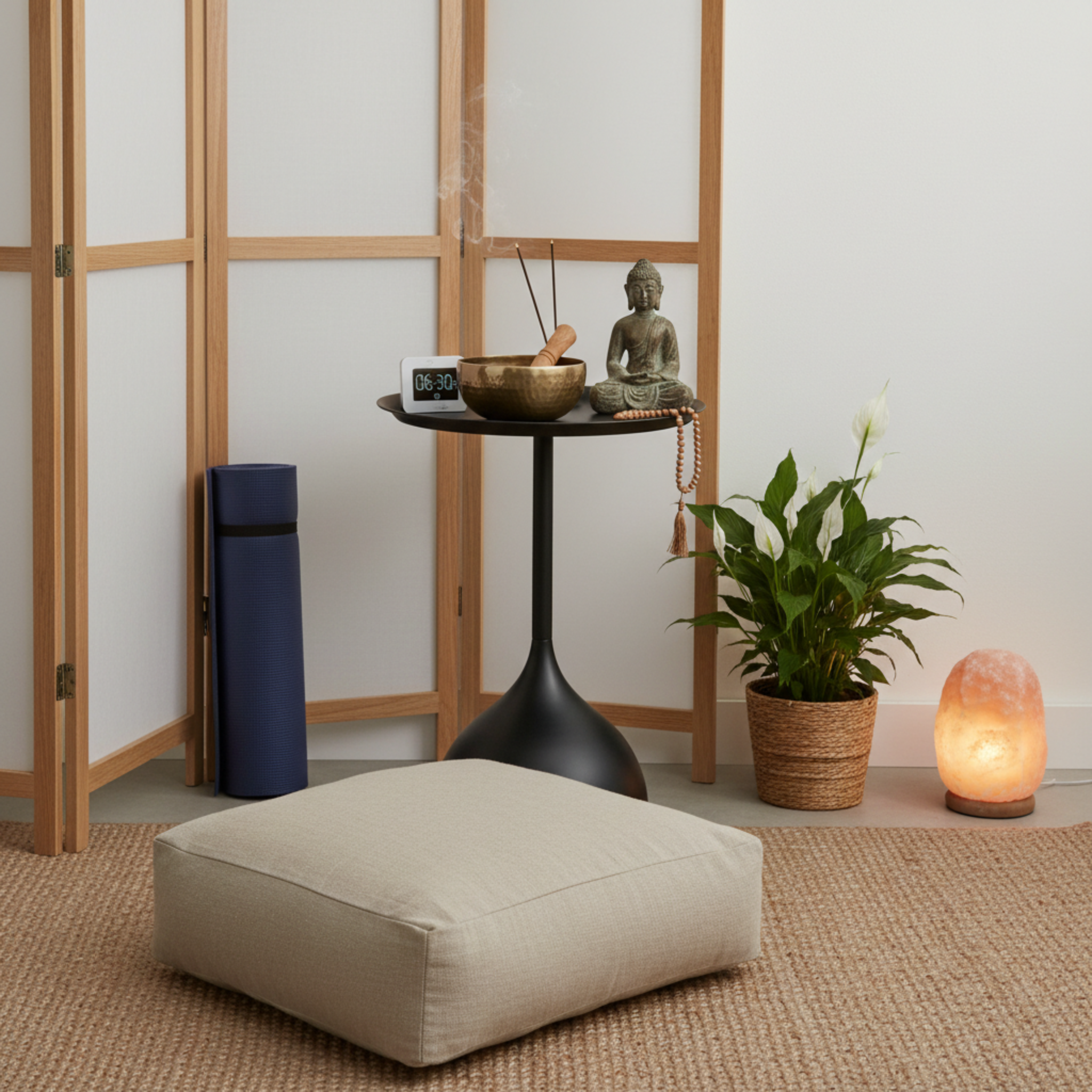 Table d'Appoint Ronde Noire Design Tulipe – Style Moderne & Épuré