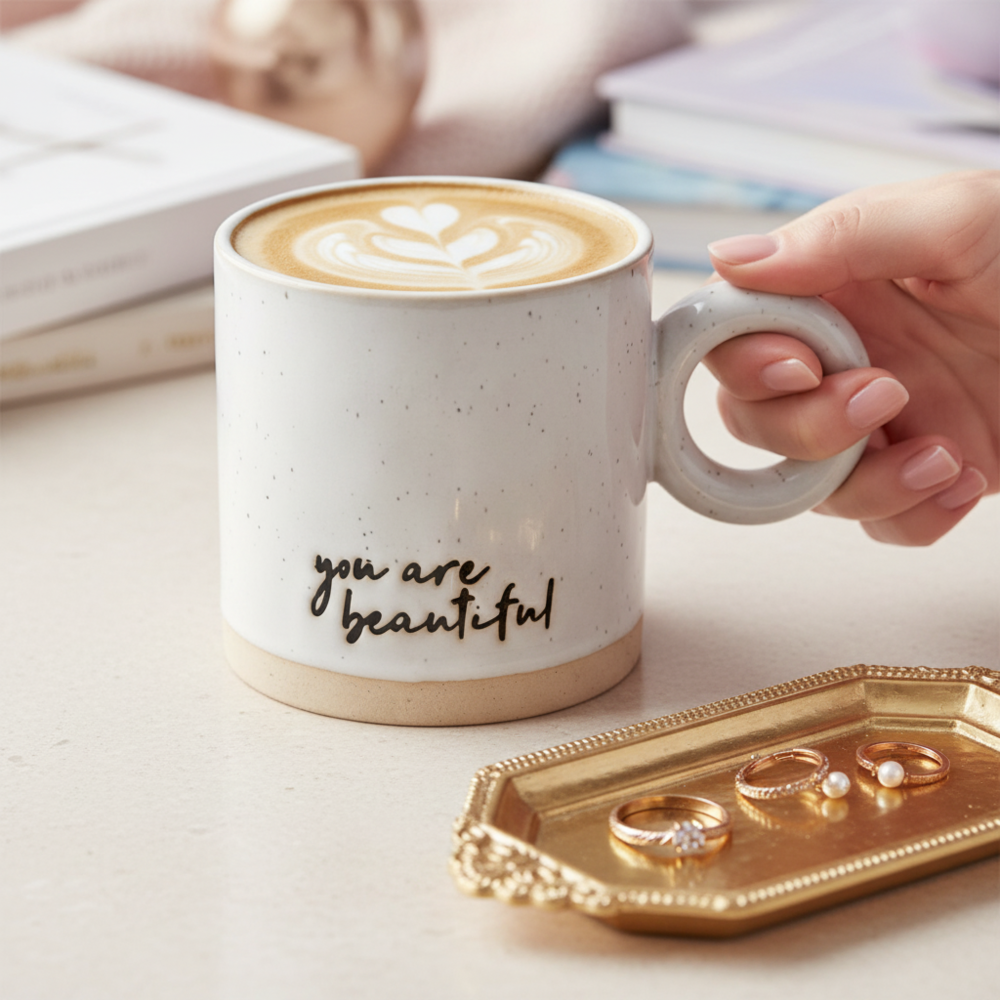 Mug Céramique "You Are Beautiful" – Tasse Design & Tendance