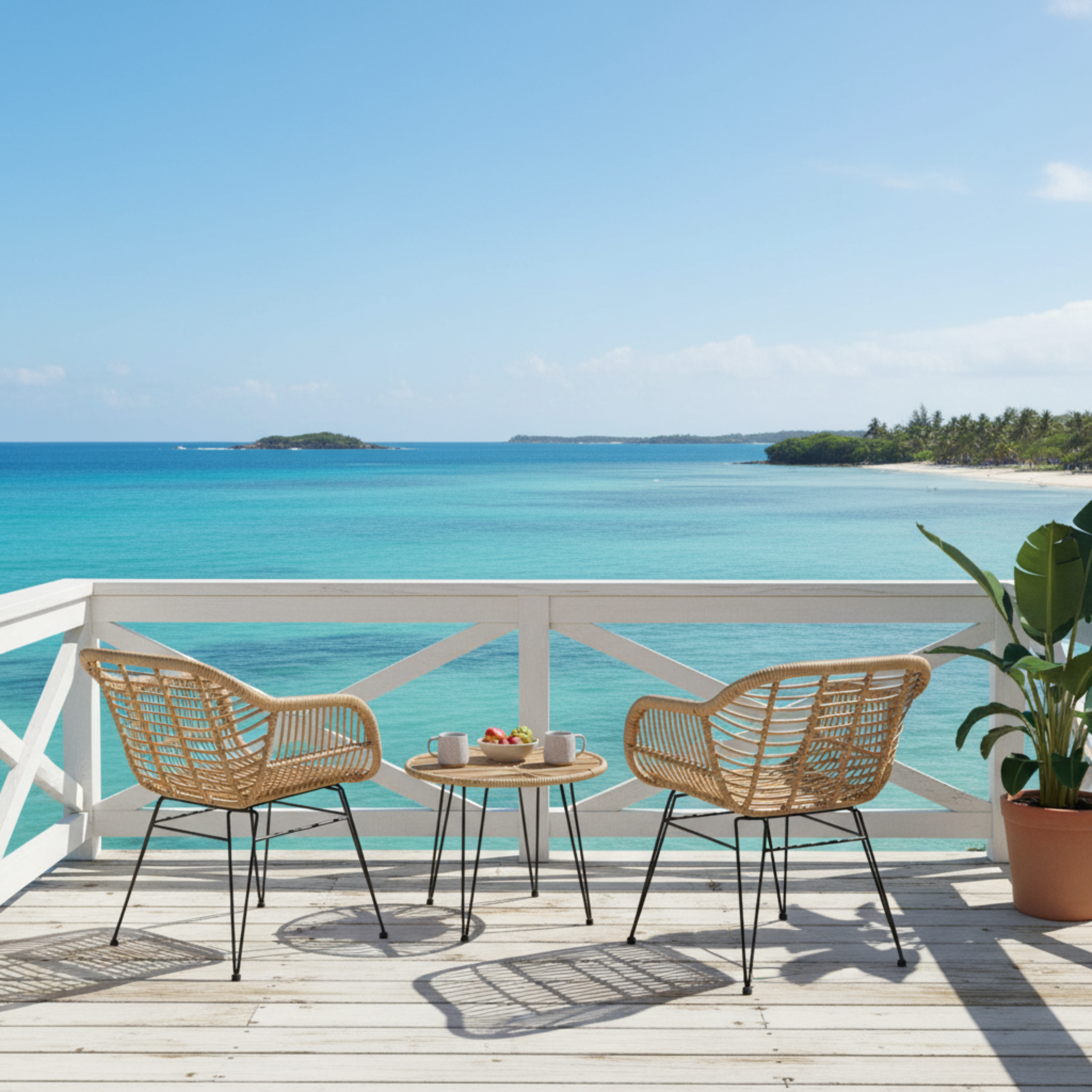 Chaise en Rotin Naturel sur Pieds Métalliques – Élégance Méditerranéenne Tunisie