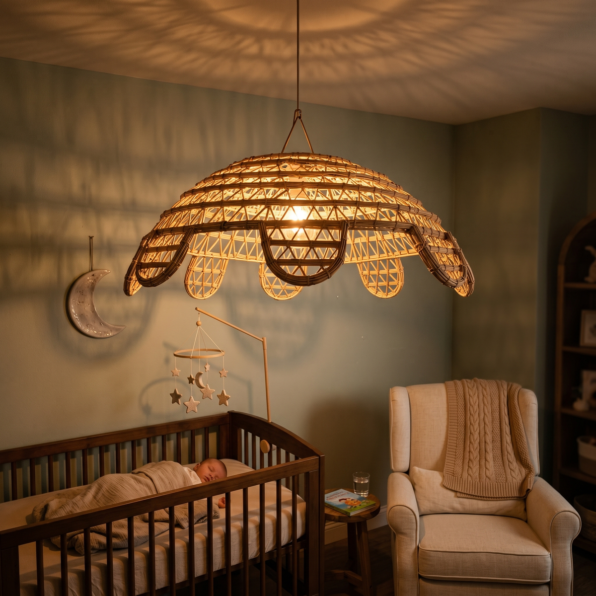 Lustre Palmier Tunisie | Suspension Dôme Festonné Bohème | Fiolla Home