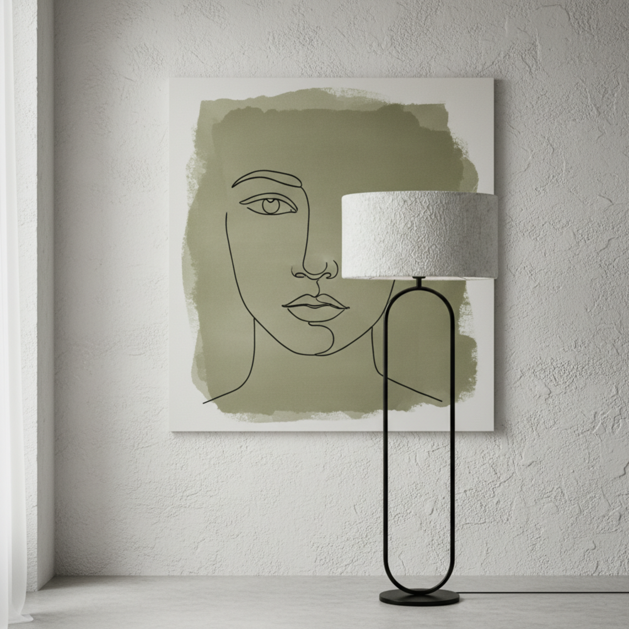 Lampadaire CÉLESTE Métal Noir et Abat-Jour Bouclette | Fiolla Home