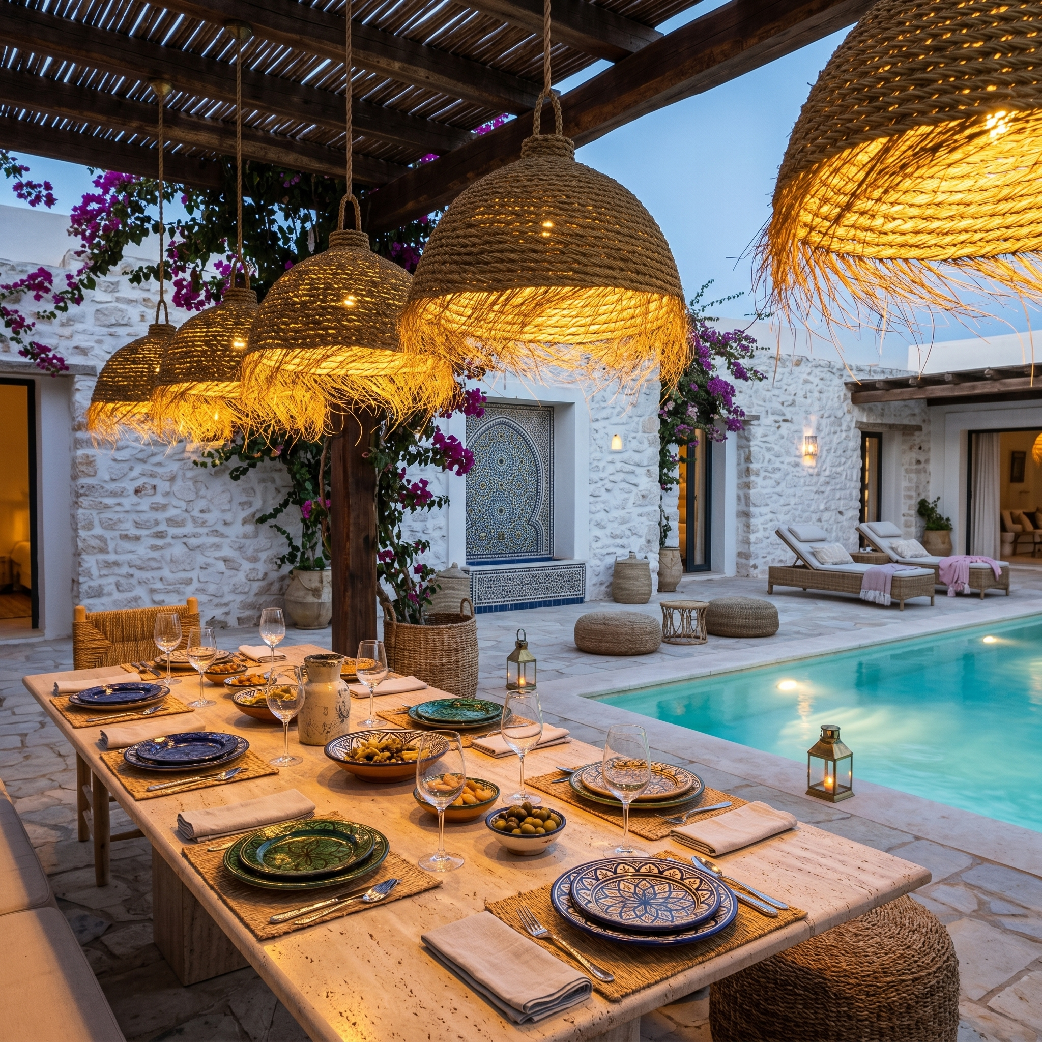 Suspension Ronde Halfa | Luminaire Dôme Naturel | Fiolla Home