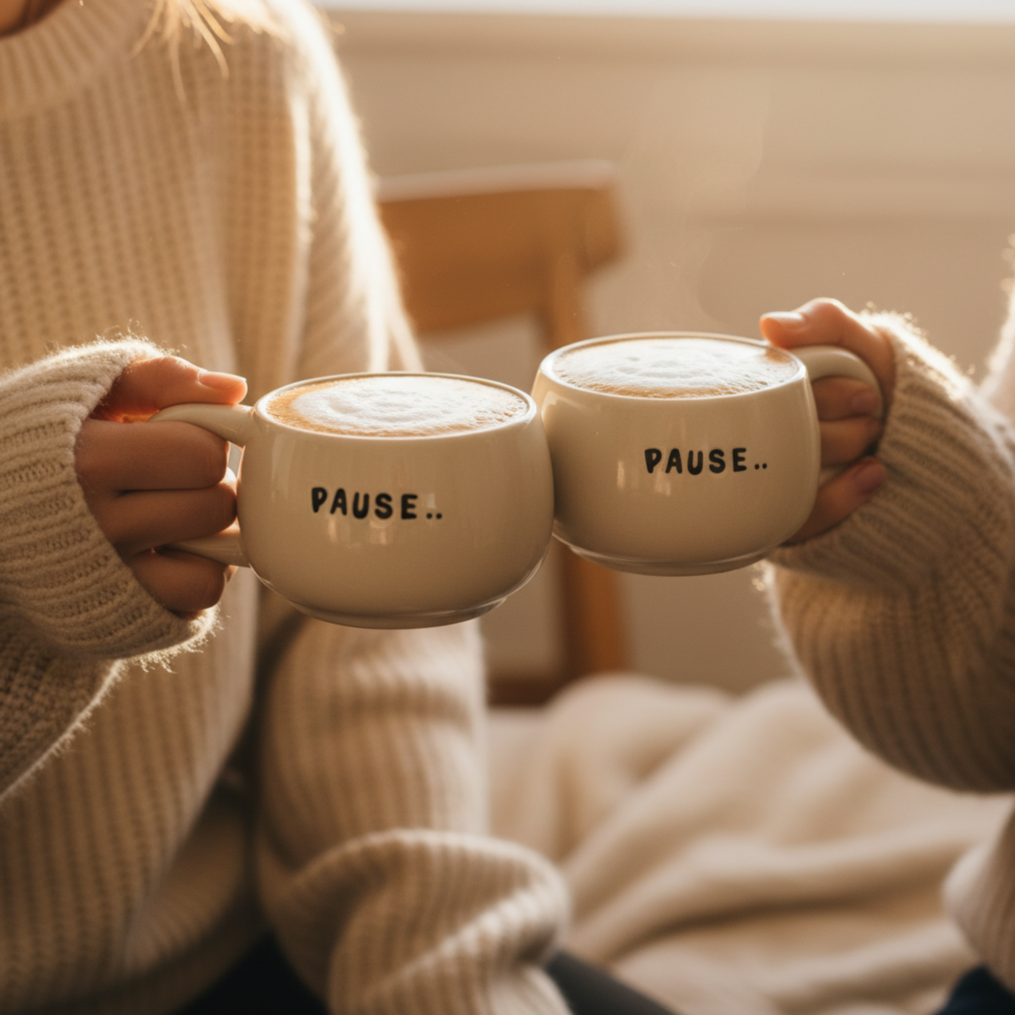 Mug "Pause" en Céramique — Tasse à Café Design & Cozy Tunisie