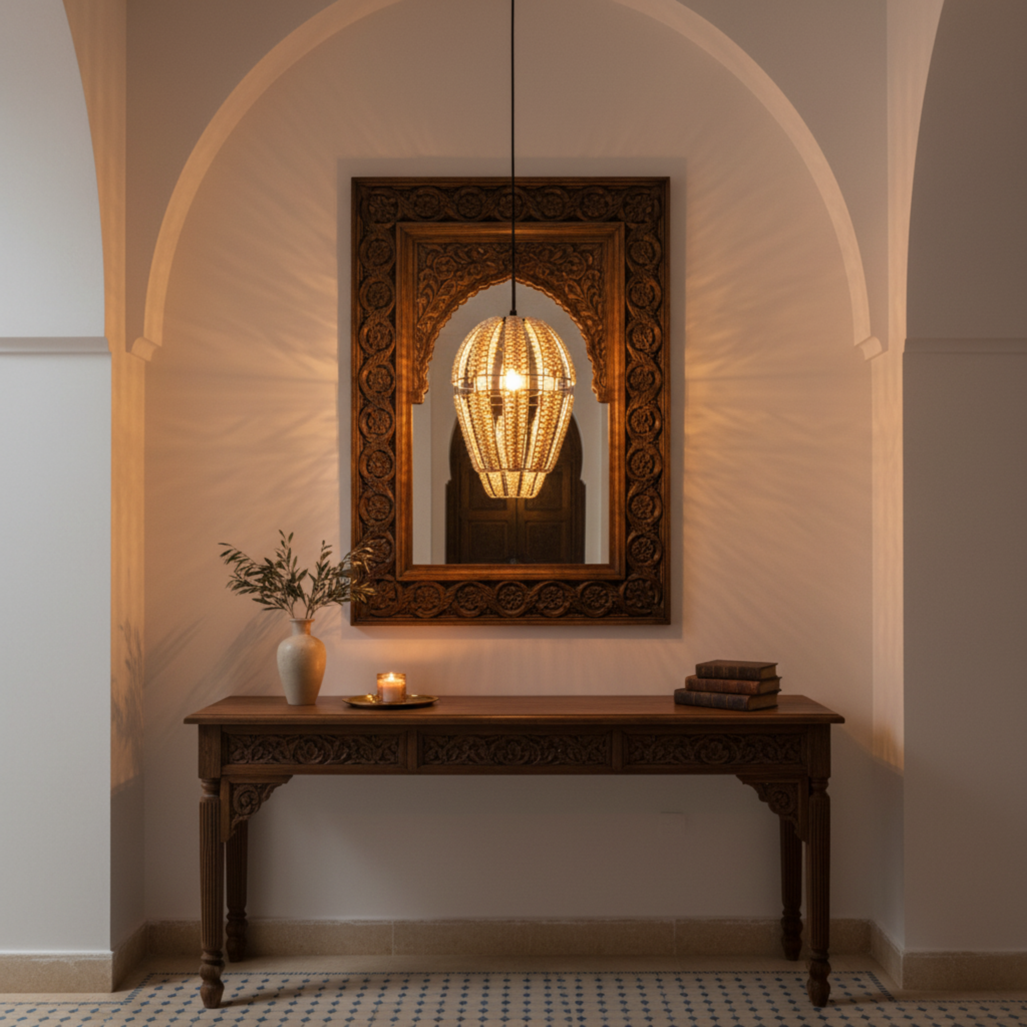 Suspension Corbeille "Vent du Sud" | Fibres Végétales & Métal | Tunisie