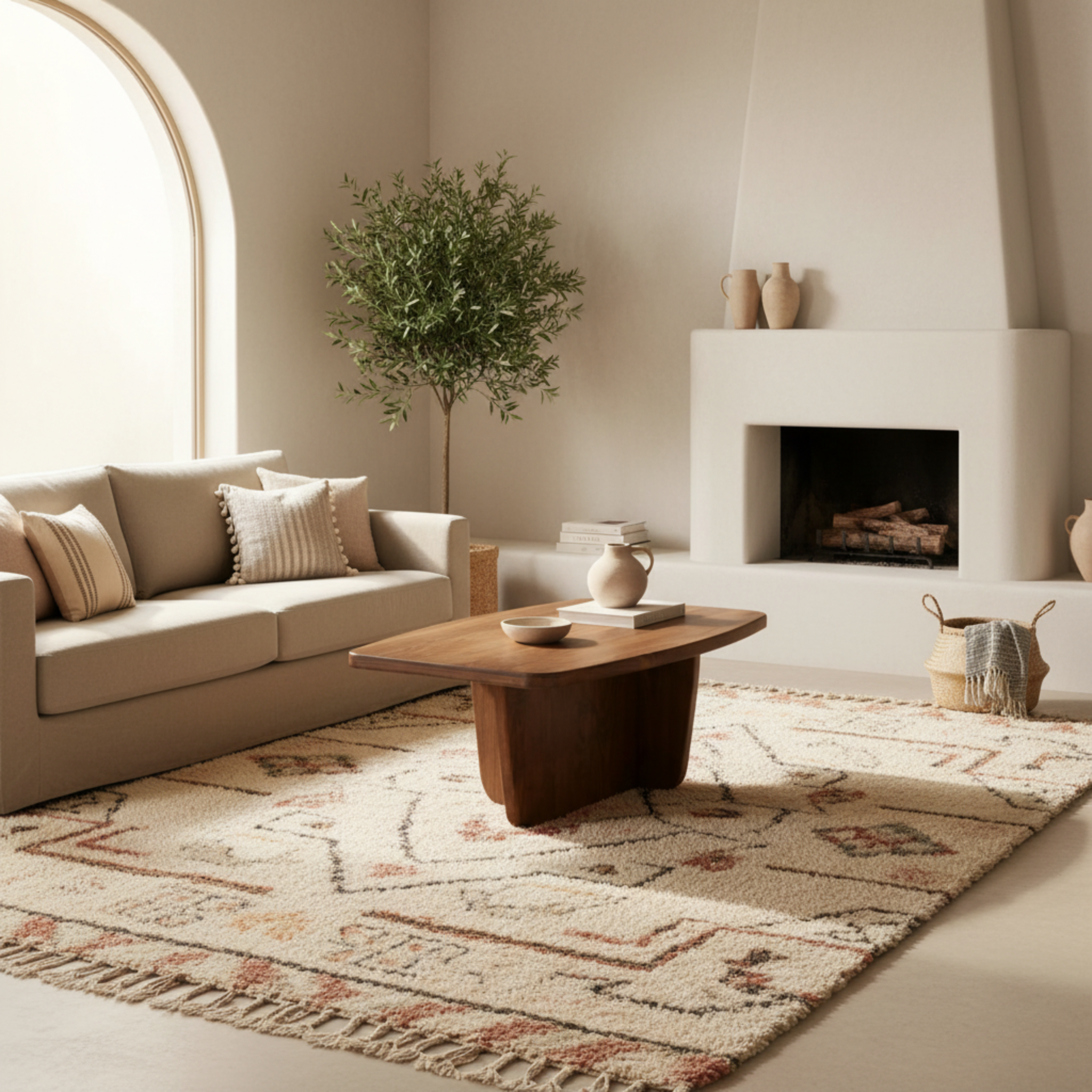 Table Basse Design Organique en Bois Massif – Tendance Tunisie