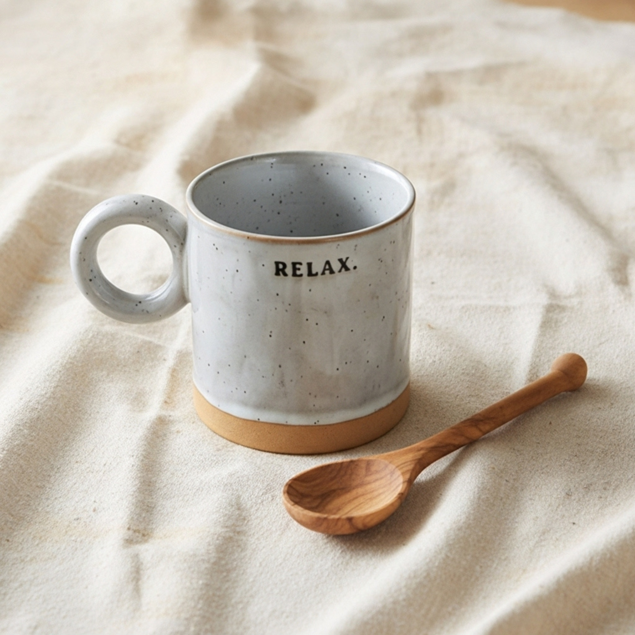 Mug Céramique RELAX – Anse Anneau, Style Minimal | Fiolla Home