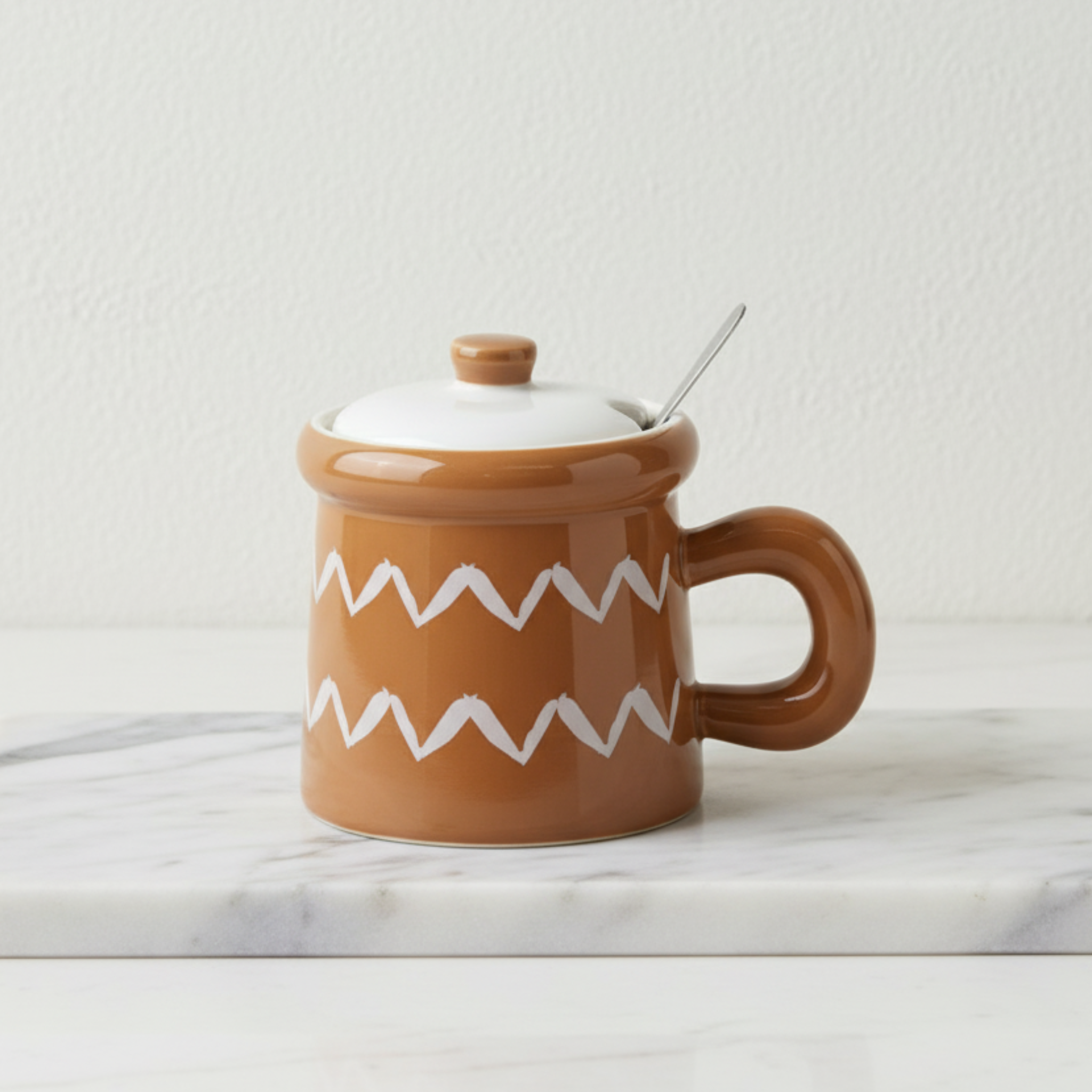 Tasse Céramique Thé Café | Couvercle & Cuillère | Fiolla Home