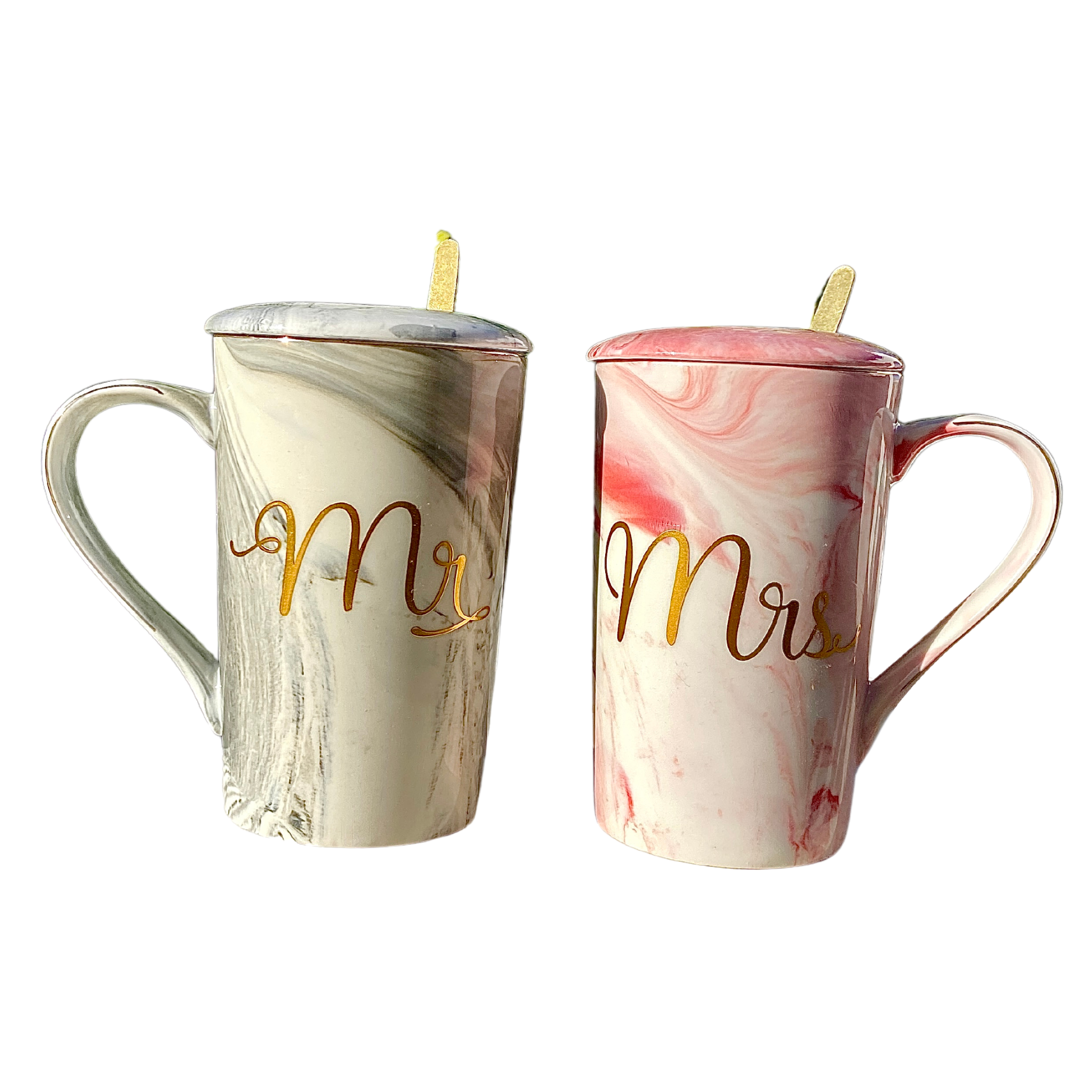 Set Tasses Mr & Mrs | Design Élégant en Marbre | Fiolla Home