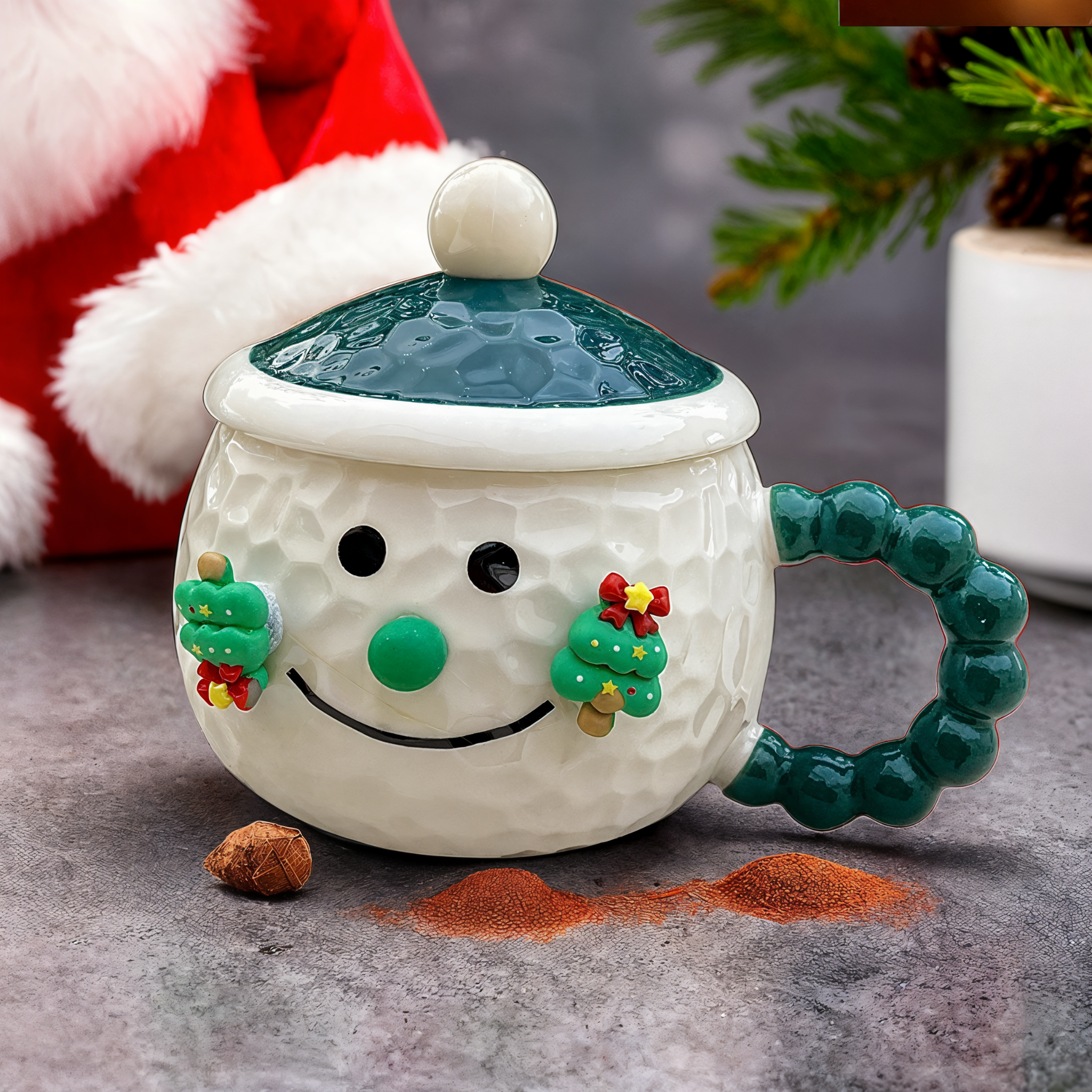 Mug de Noël avec Couvercle | Design Festif et Élégant | Fiolla Home