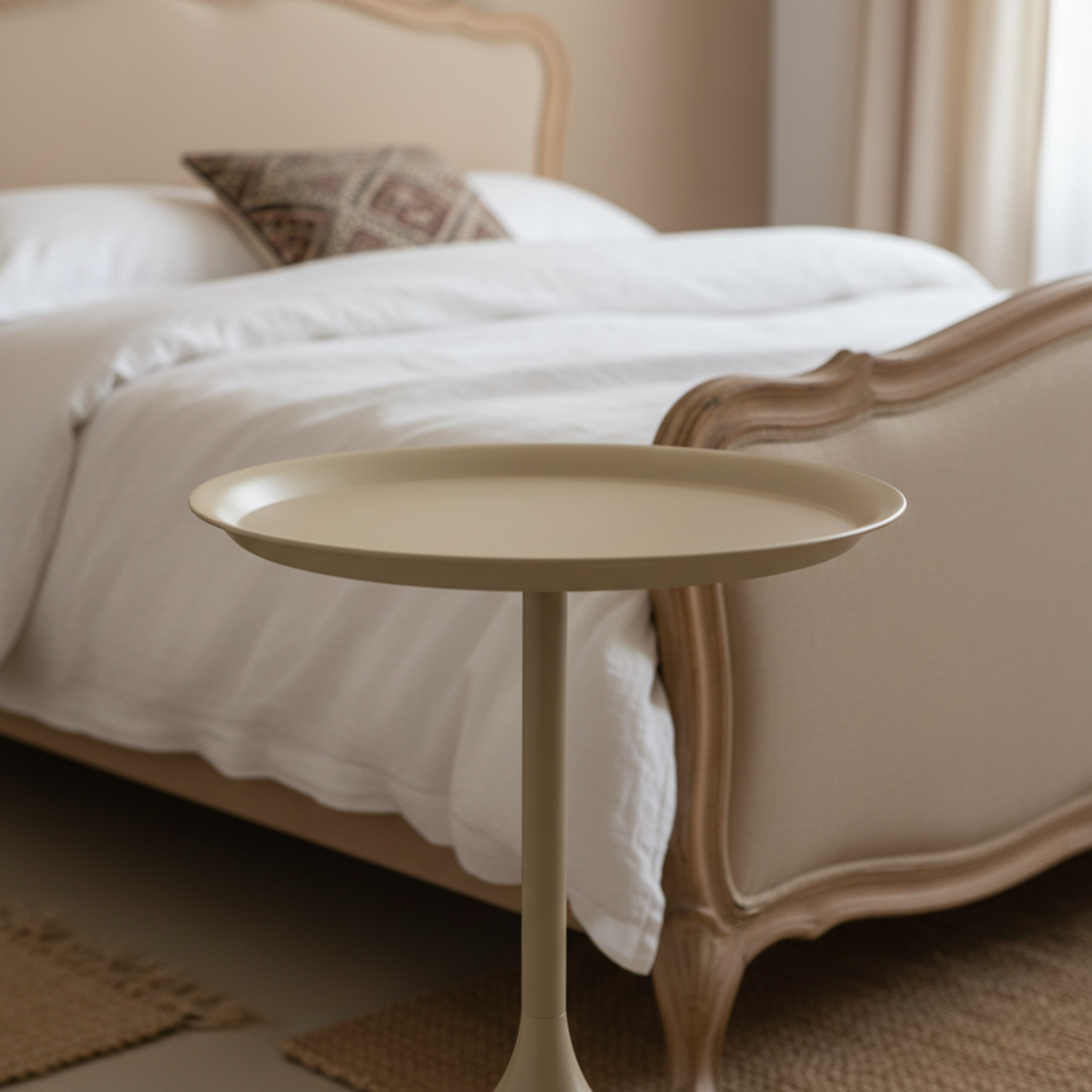 Table d'Appoint Tulipe Design Grège – Élégance Moderne Tunisie