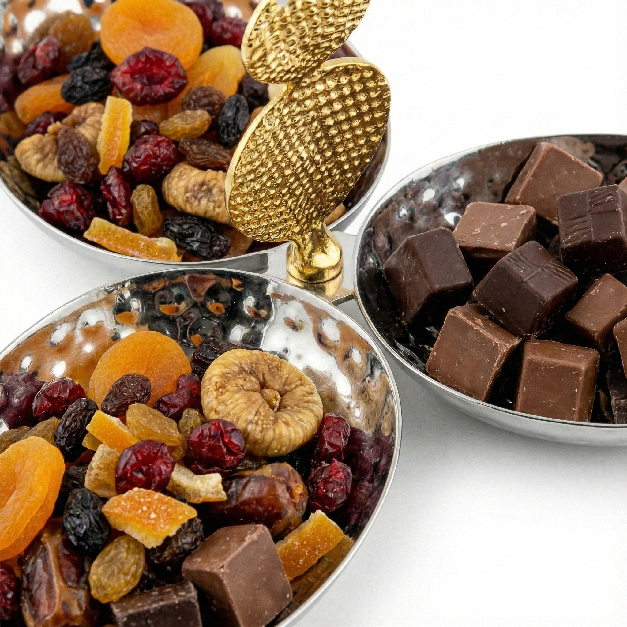 Serviteur 3 Bols Martelé - Cuivre Indien Qualité Premium