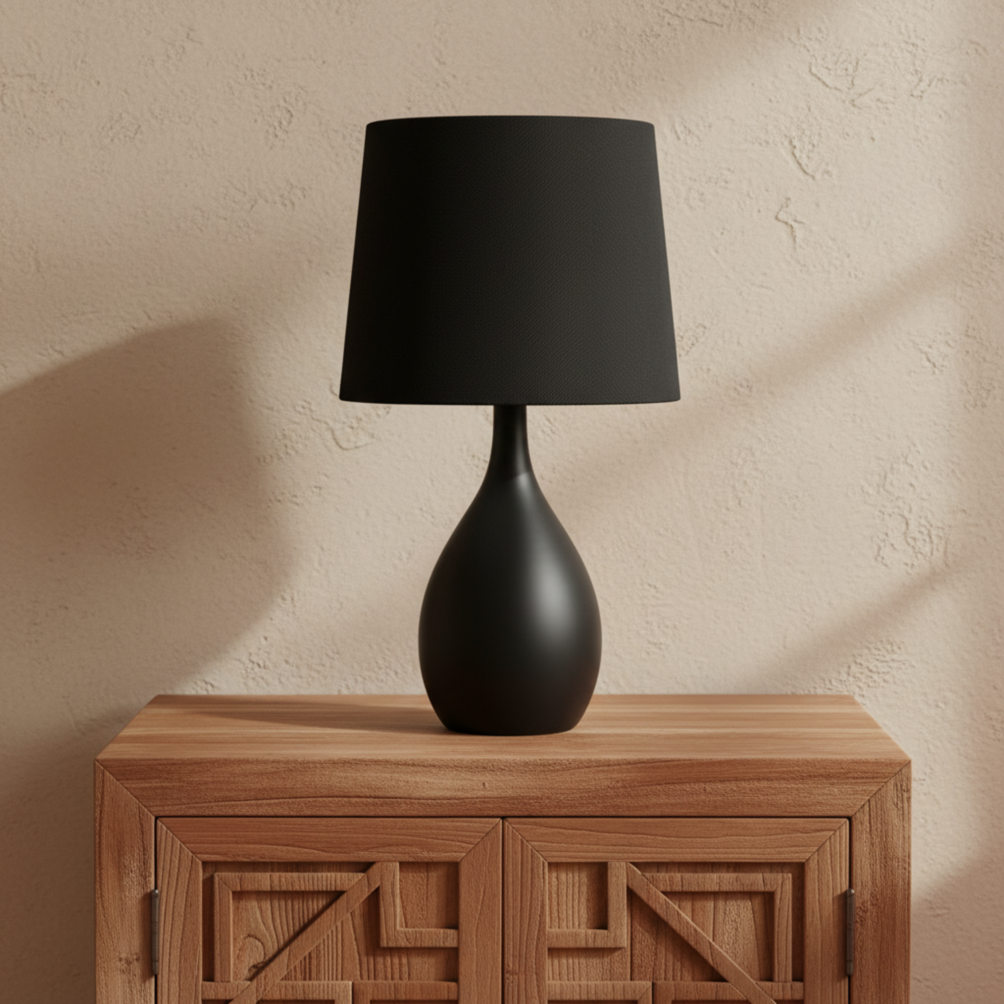 Lampe de Table Noire Mate Design Goutte | Fiolla Home Tunisie