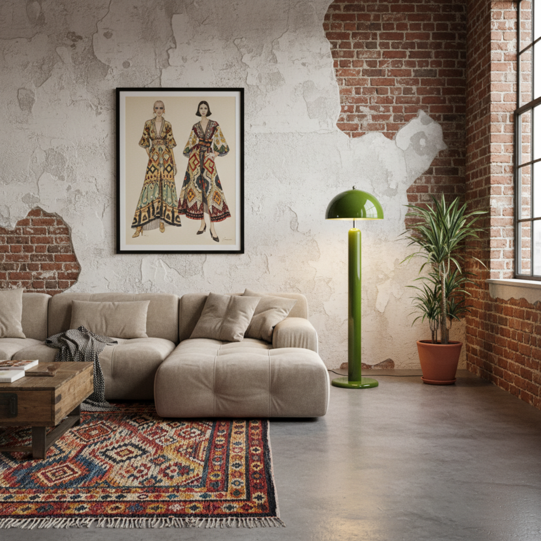 Lampadaire Design Vert Pop – Pièce Avant-Gardiste Tunisie