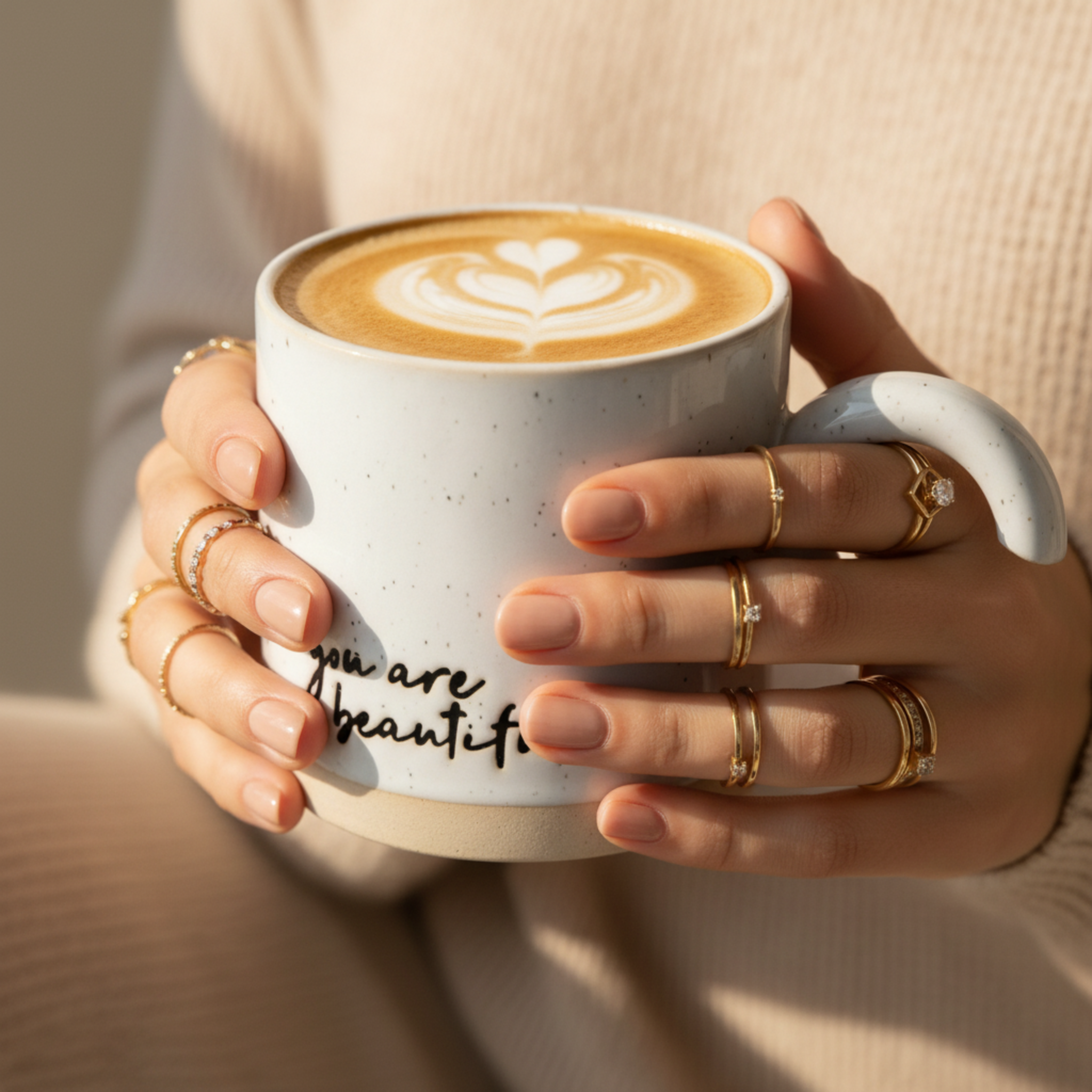 Mug Céramique "You Are Beautiful" – Tasse Design & Tendance