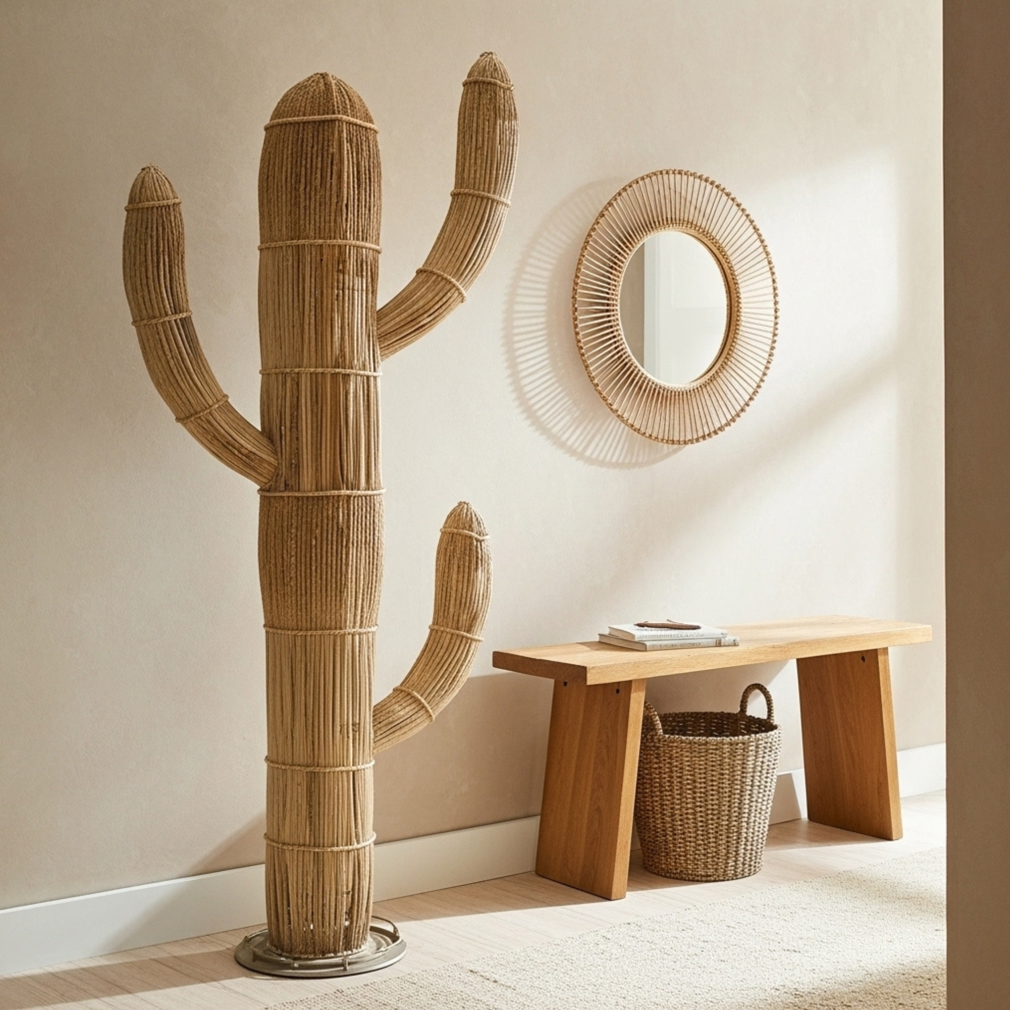 Cactus décoratif de coin fibres de palmier