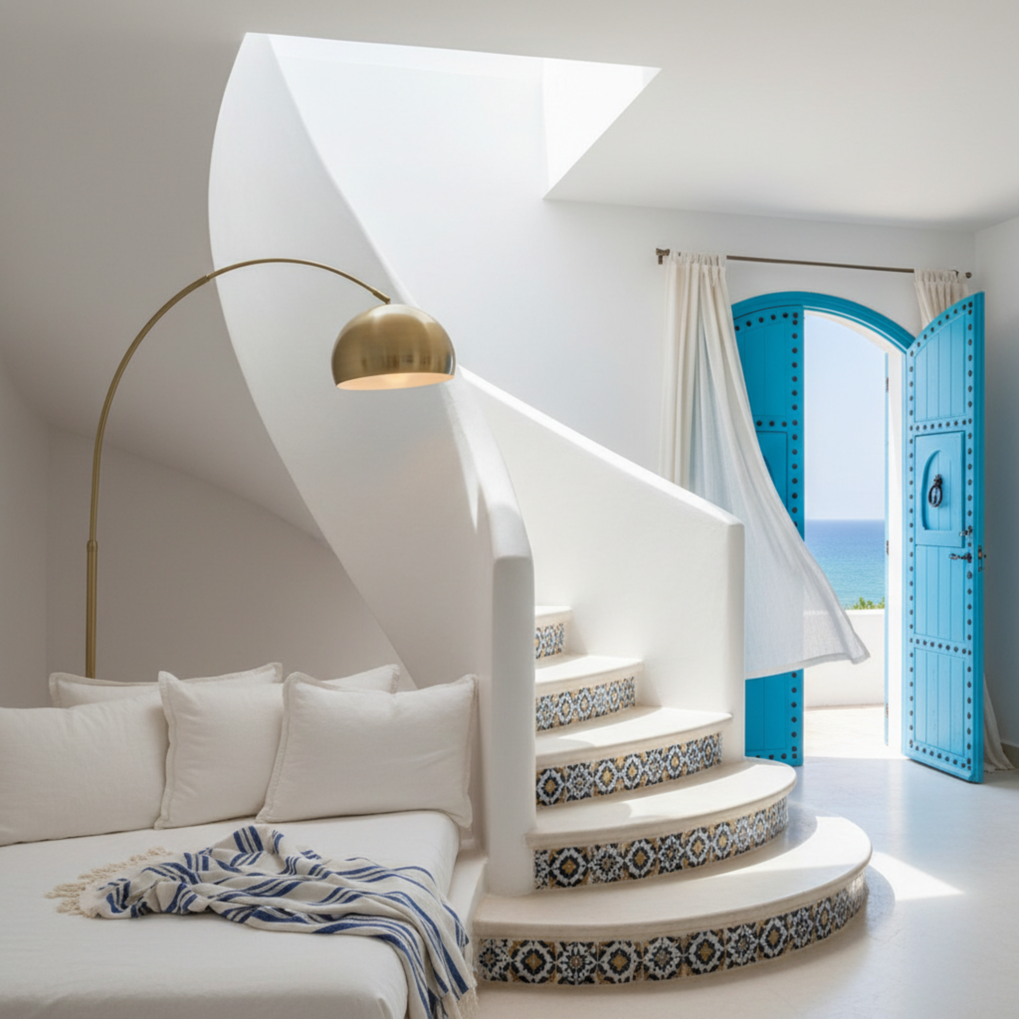 Lampadaire Arc Bronze Premium – Design Luxe & Élégance Tunisie