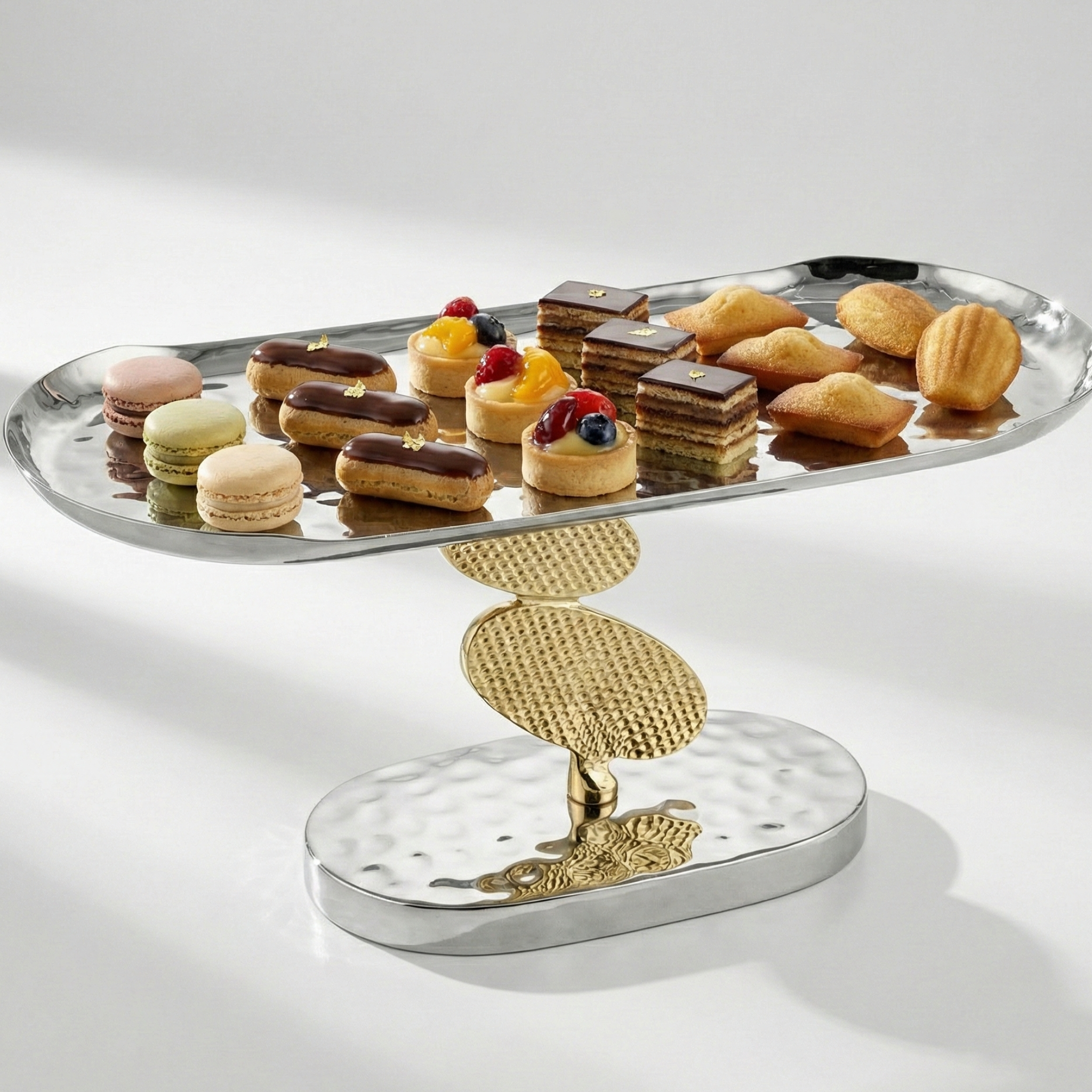 Présentoir de Table Design Cactus – Cuivre Indien & Argent Premium