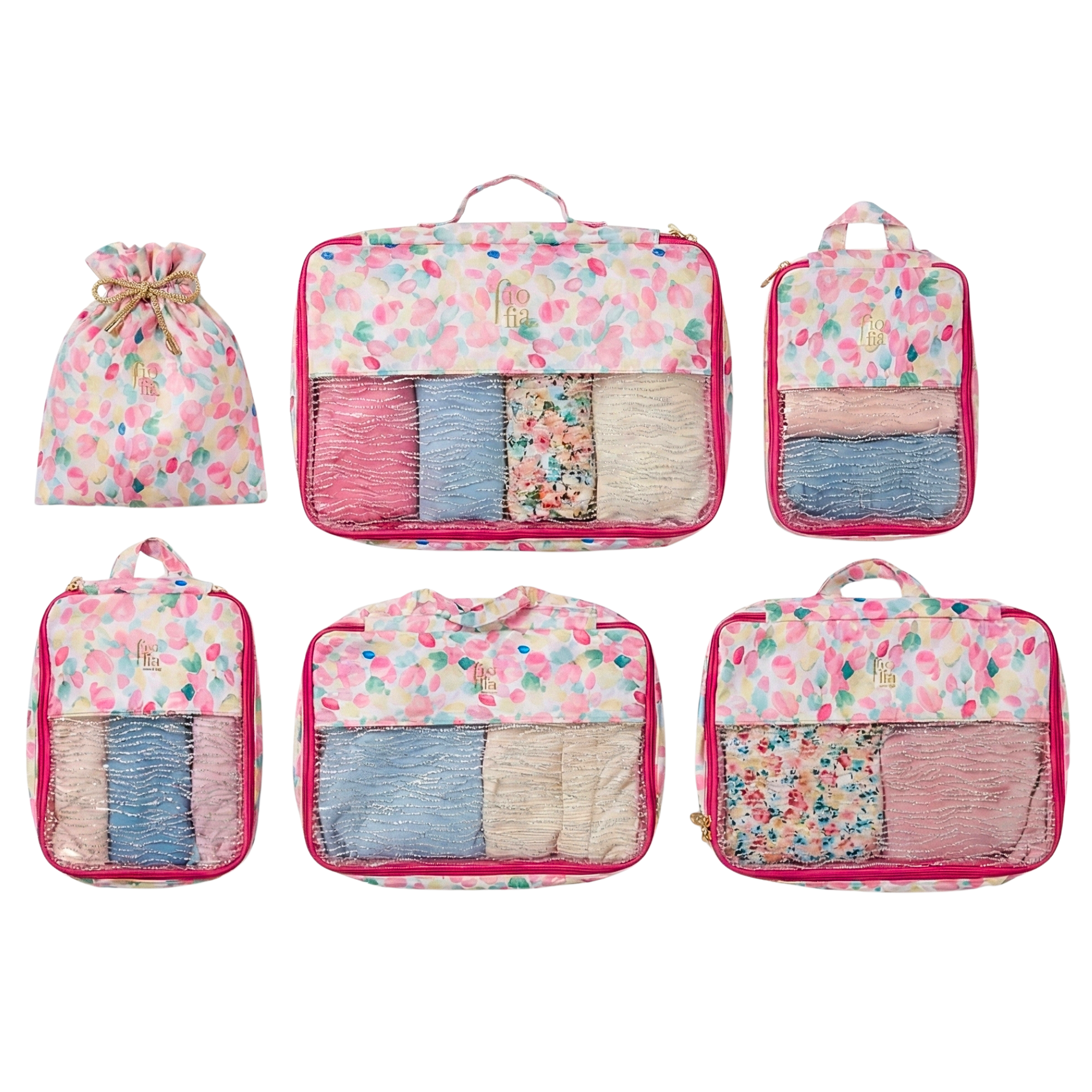 Set de 6 Cubes de Rangement Valise Pastel - Organisation Voyage Tunisie